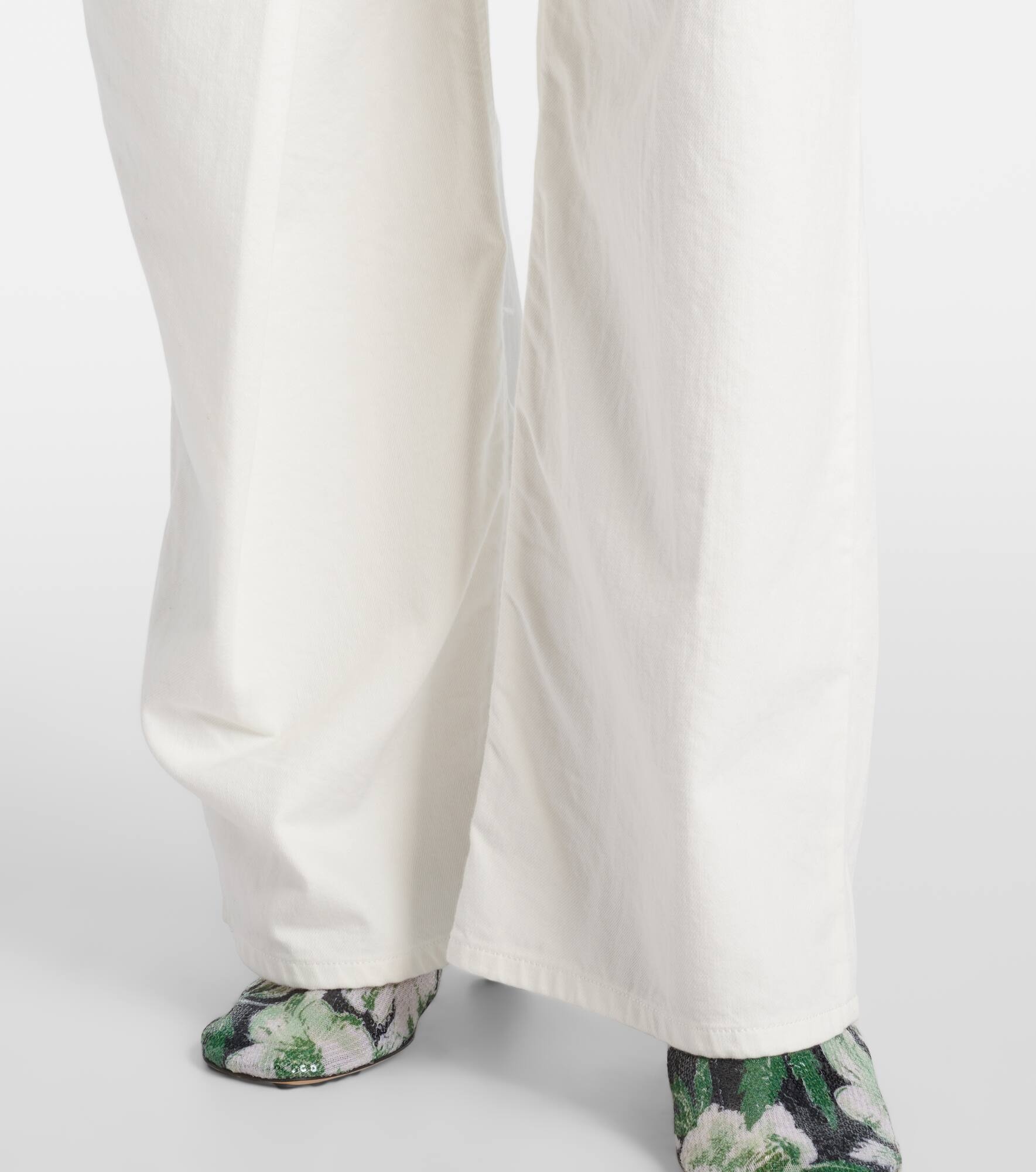 High-rise cotton twill wide-leg pants - 5