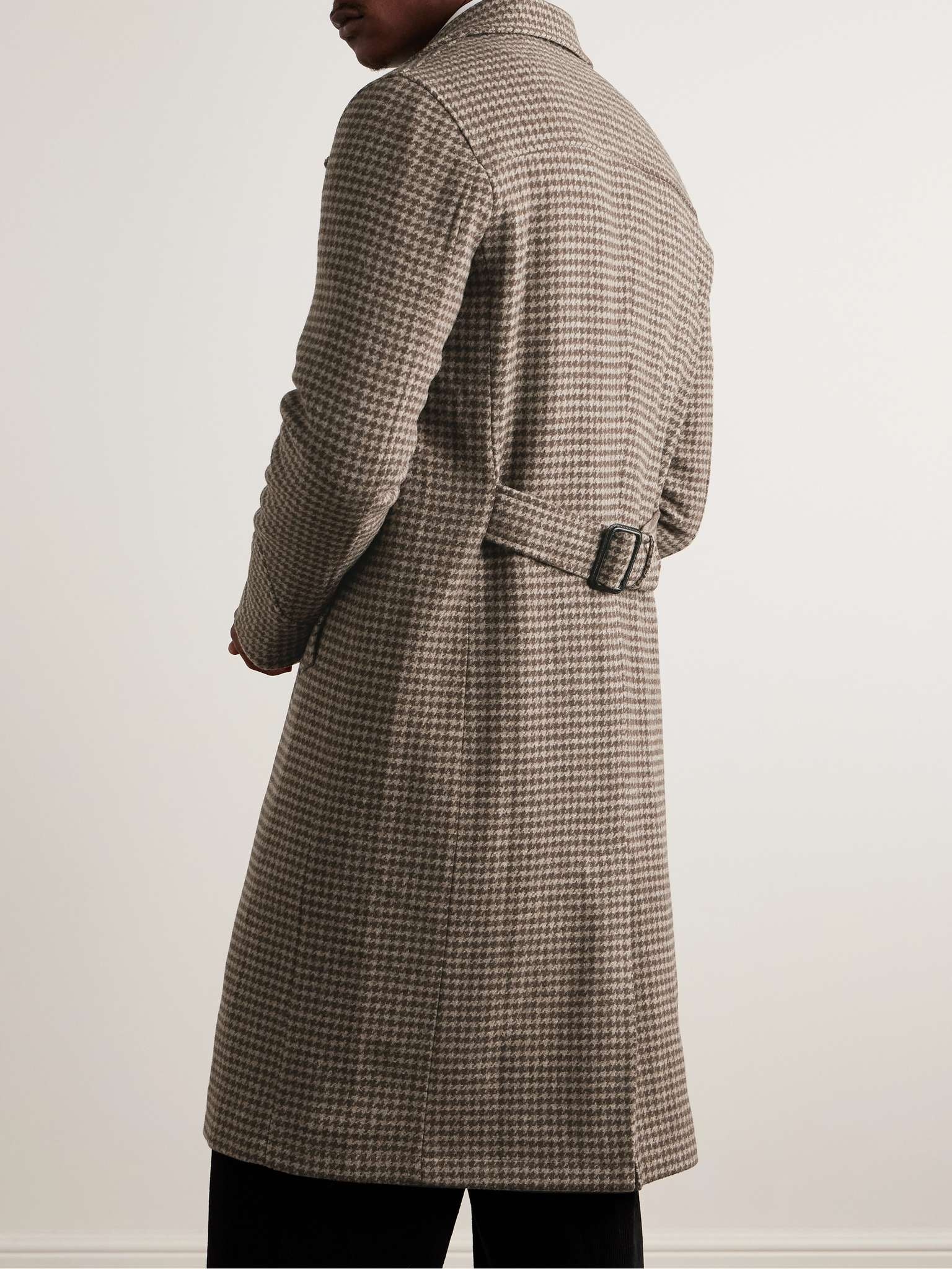 Big Double-Breasted Houndstooth Wool Coat - 4