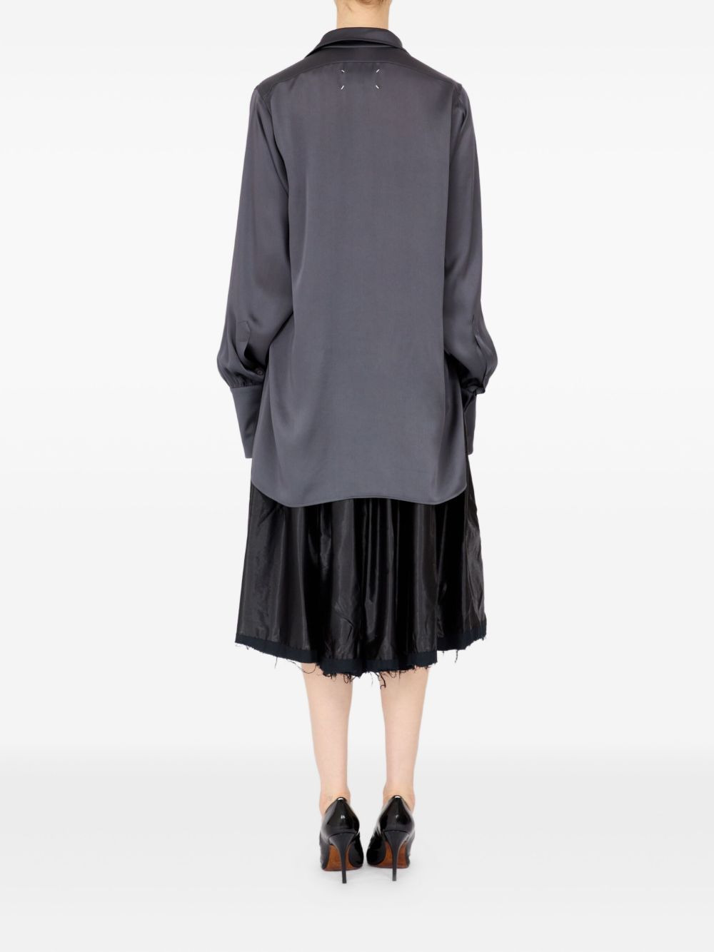 long-sleeved satin shirt - 5