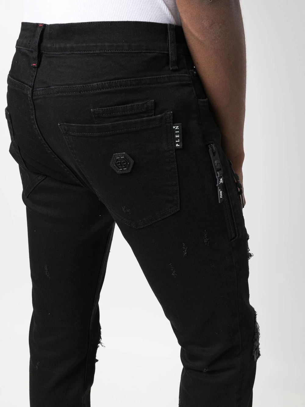 biker-cut skull trousers - 5