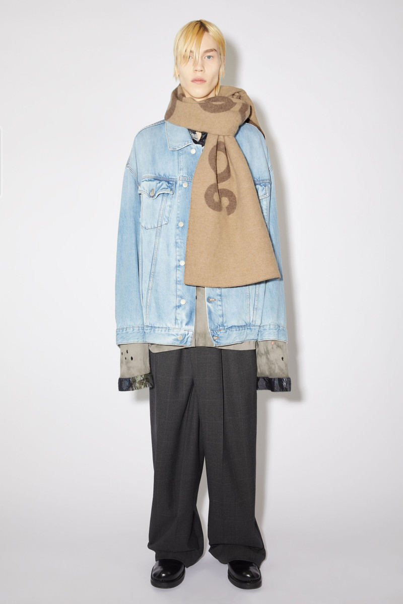 Logo jacquard scarf - Narrow - Camel brown 3