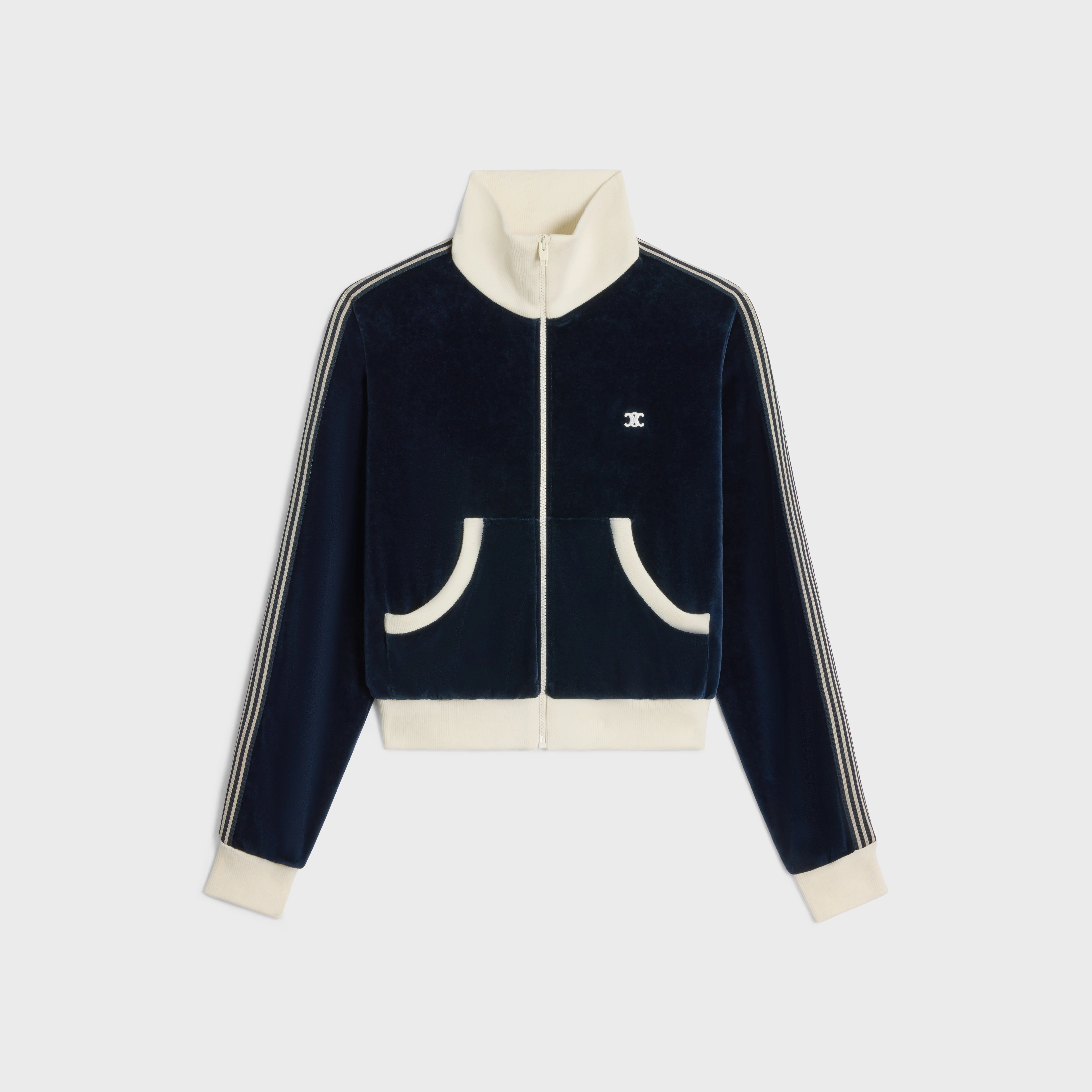 tracksuit jacket in velvet jersey - 1