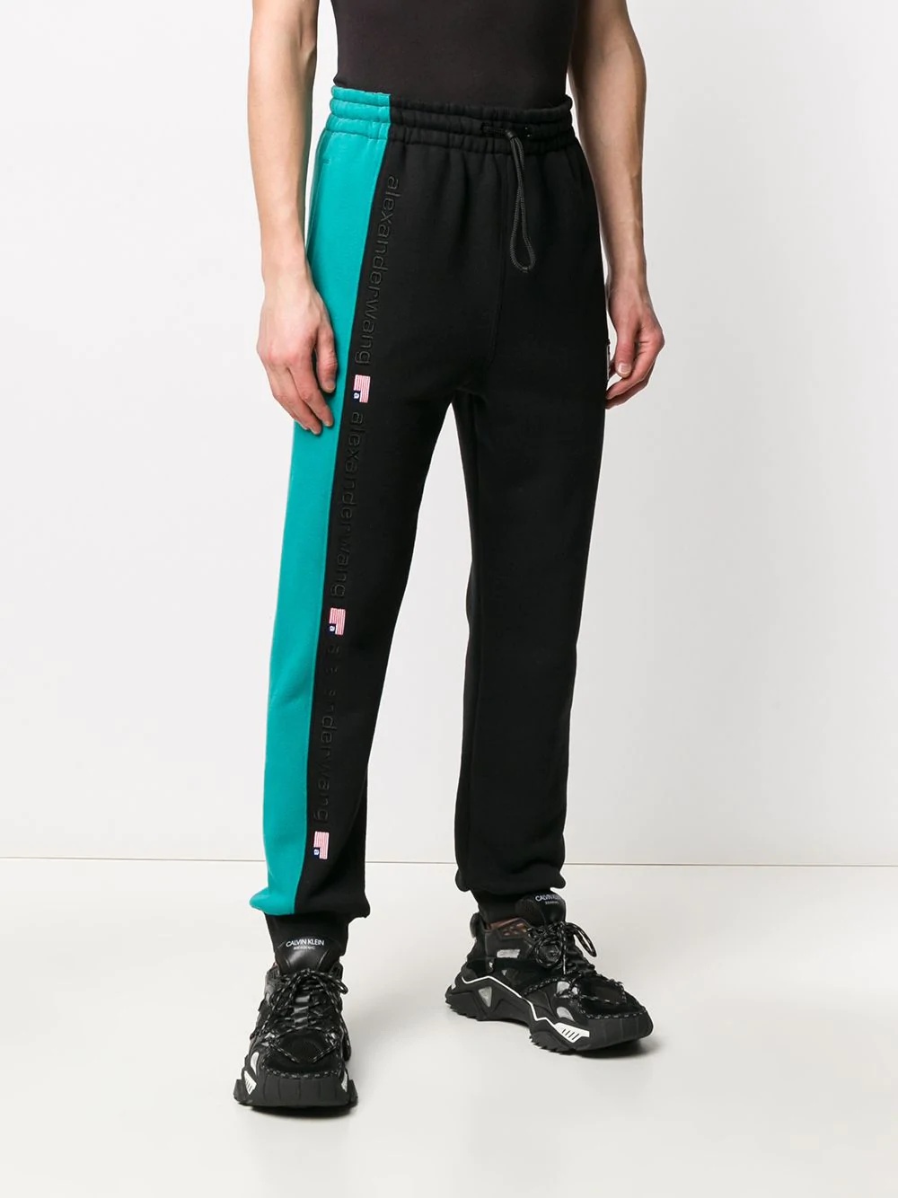 stripe detail logo track trousers - 3