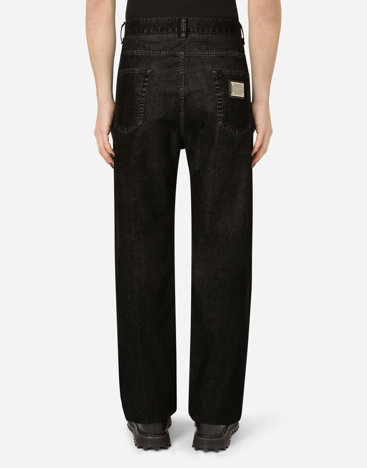 Oversize black wash jeans - 2