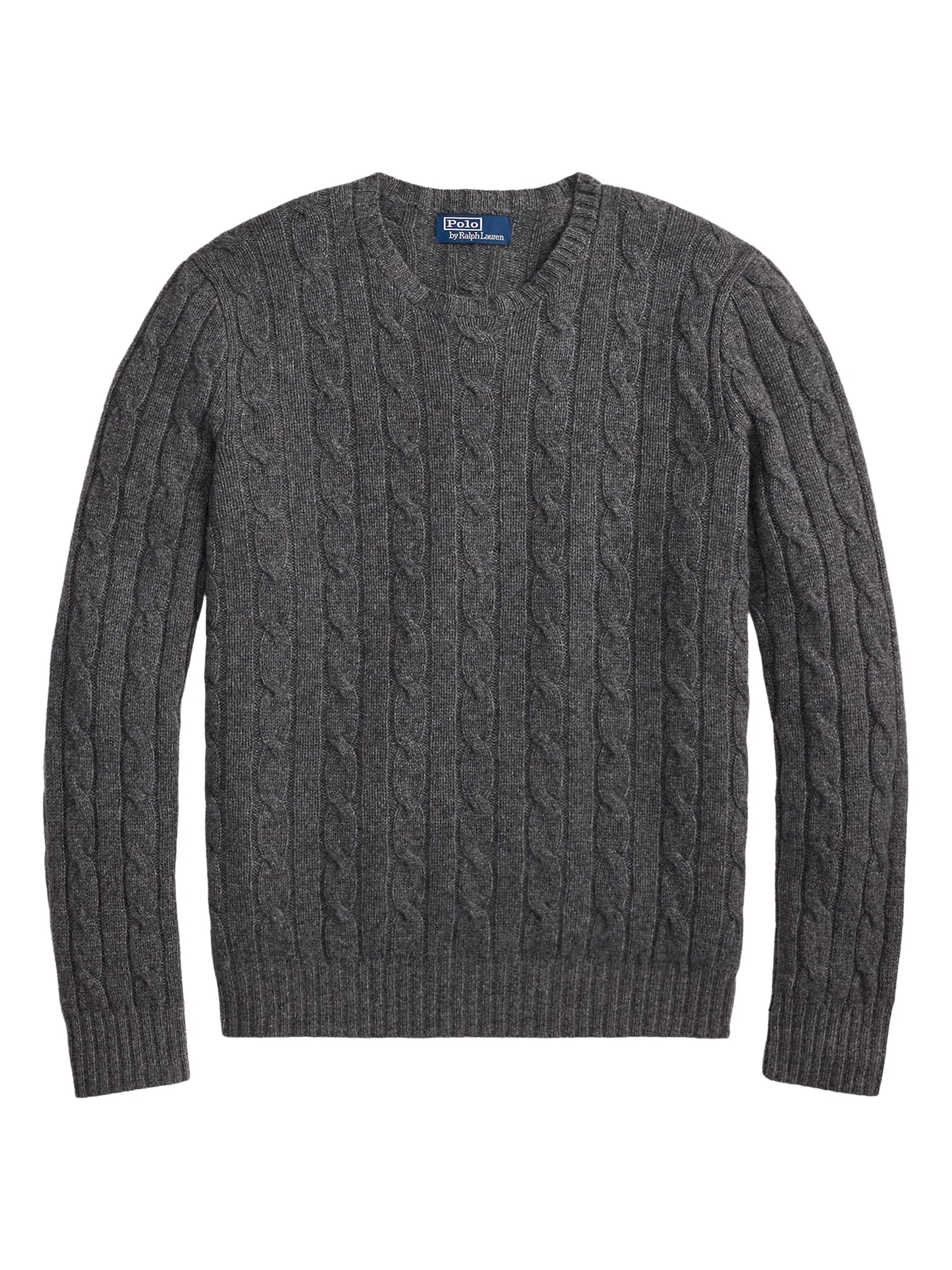Men's Cashmere Cable-Knit Sweater - Static Grey Heather - 1