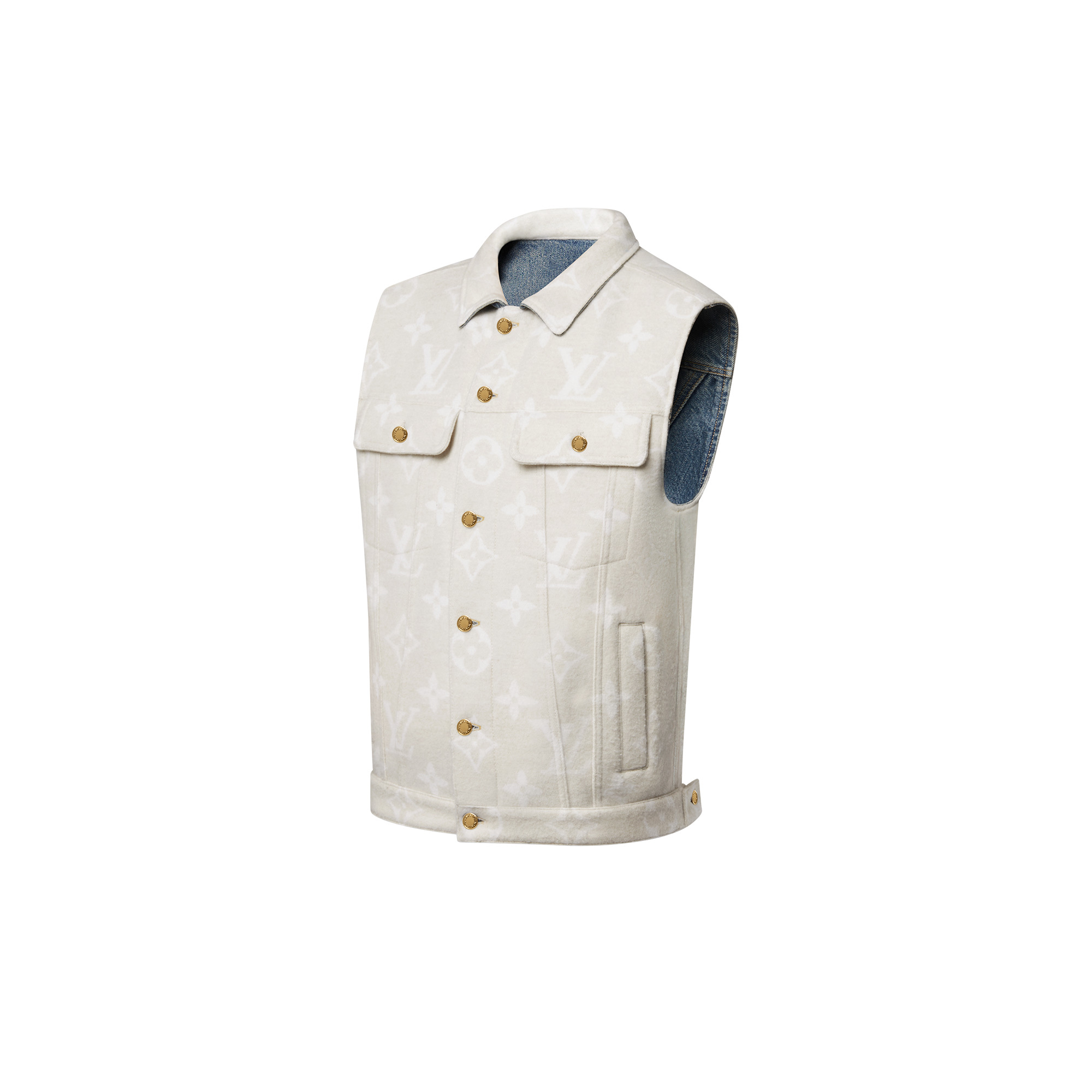 Reversible Sleeveless Denim Jacket - 3