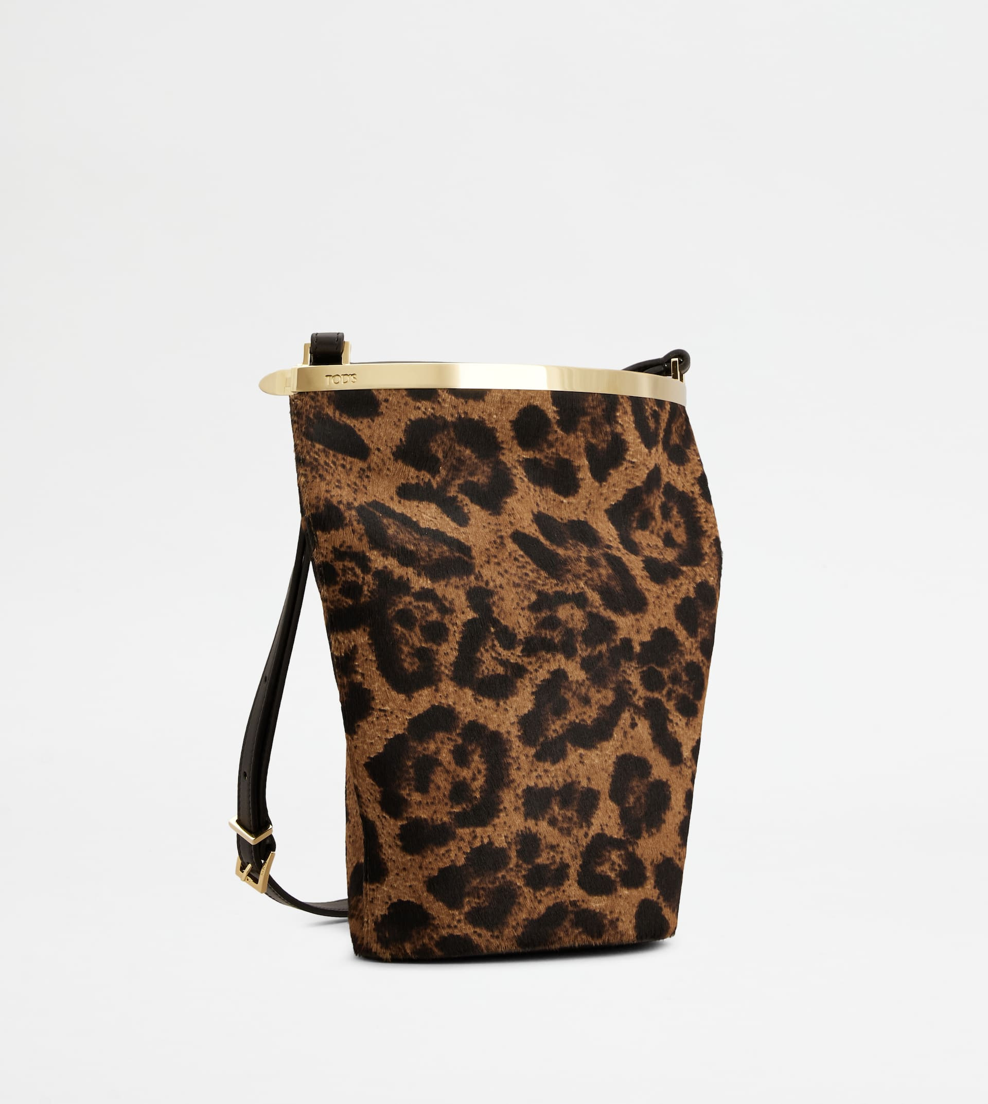 TOD'S MAGENTA BAG BUCKET BAG IN PONY EFFECT LEATHER MINI - BROWN - 2