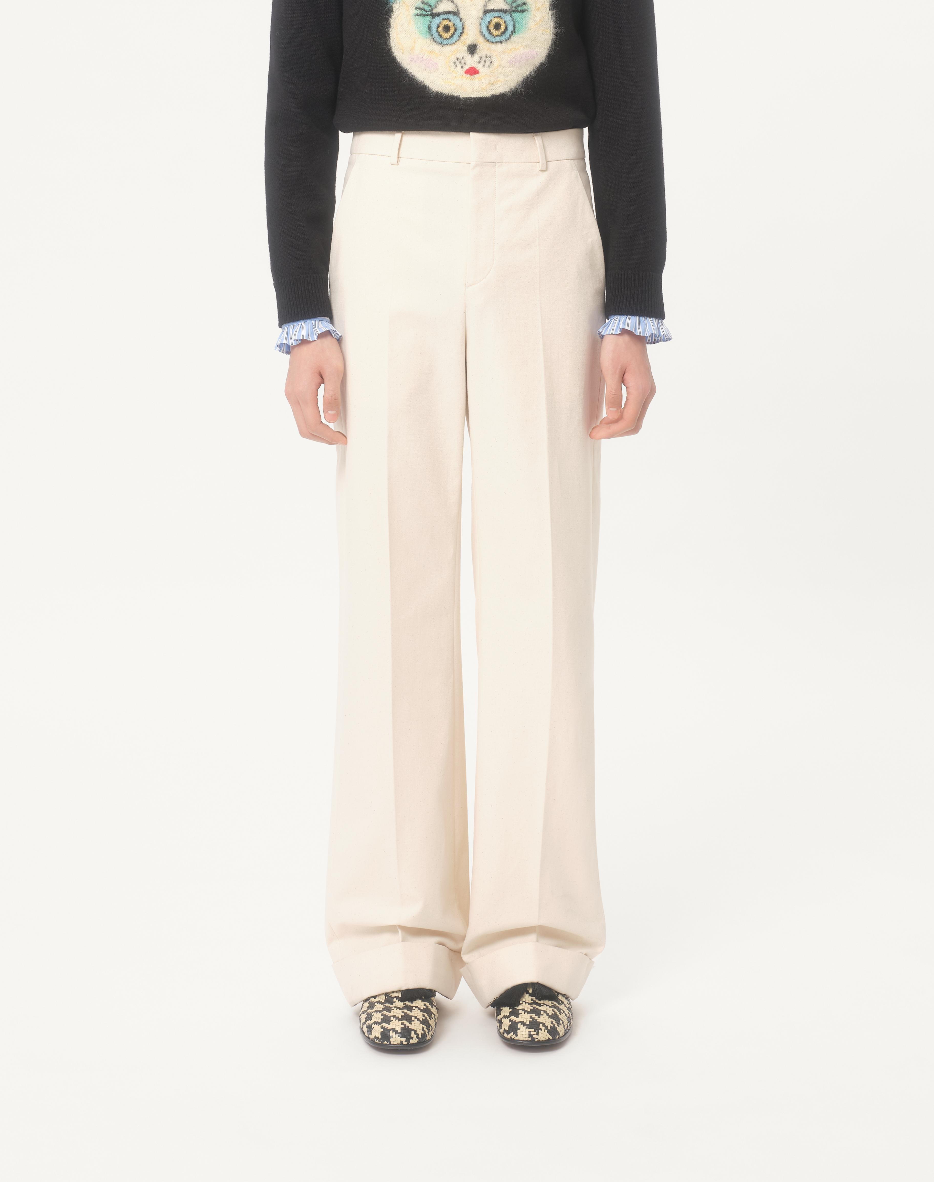 CUFFED COTTON CANVAS PANTS - 3