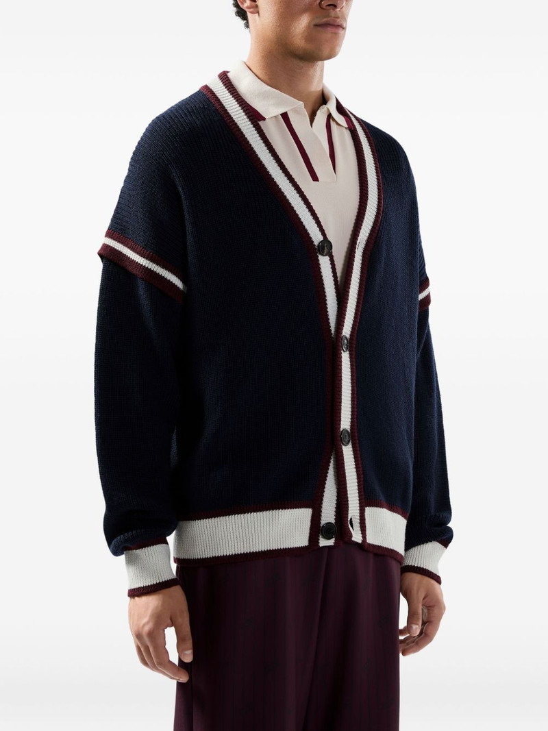 striped-detail buttoned cardigan 4