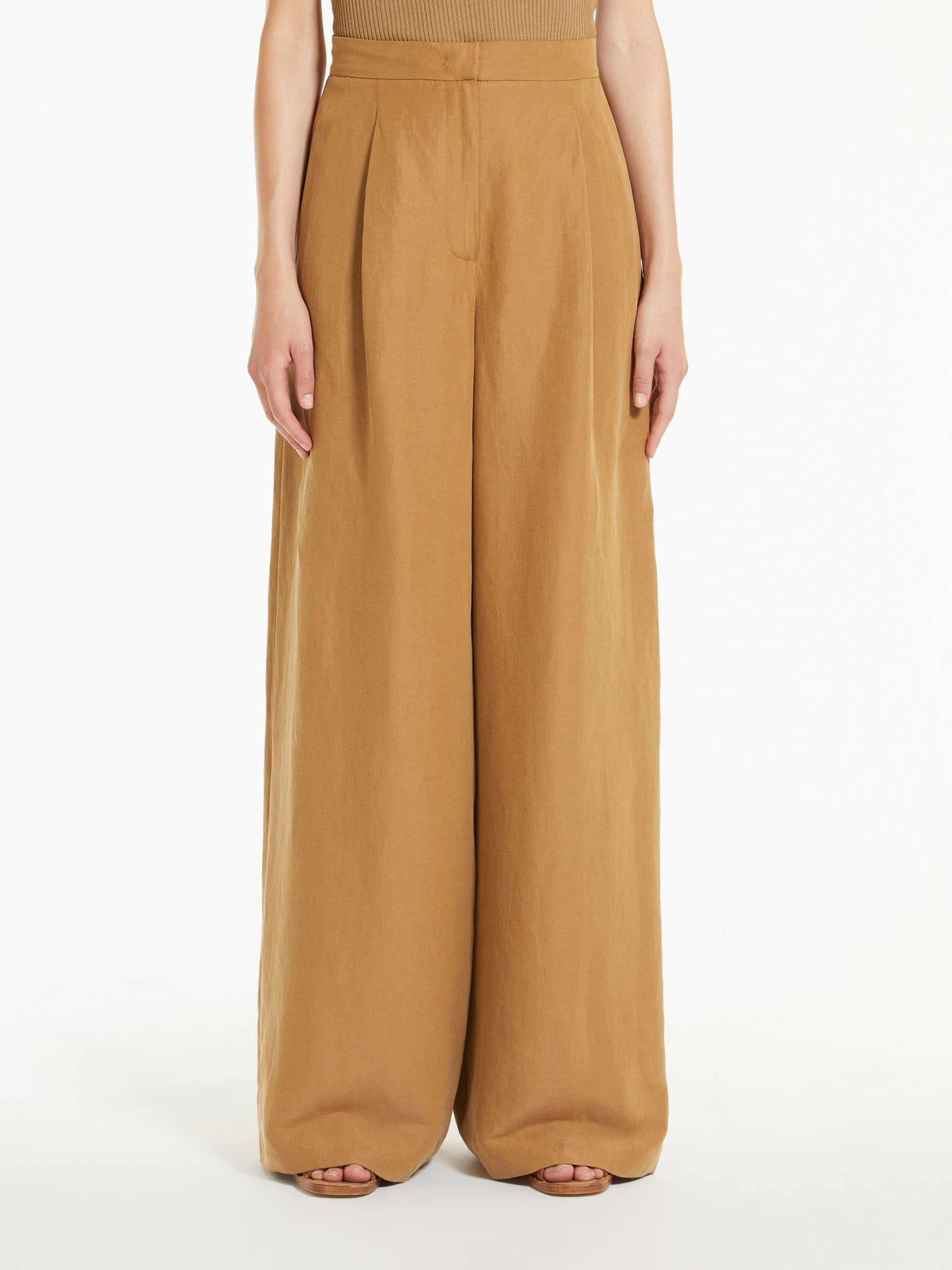 Wide trousers in silk and linen - 1