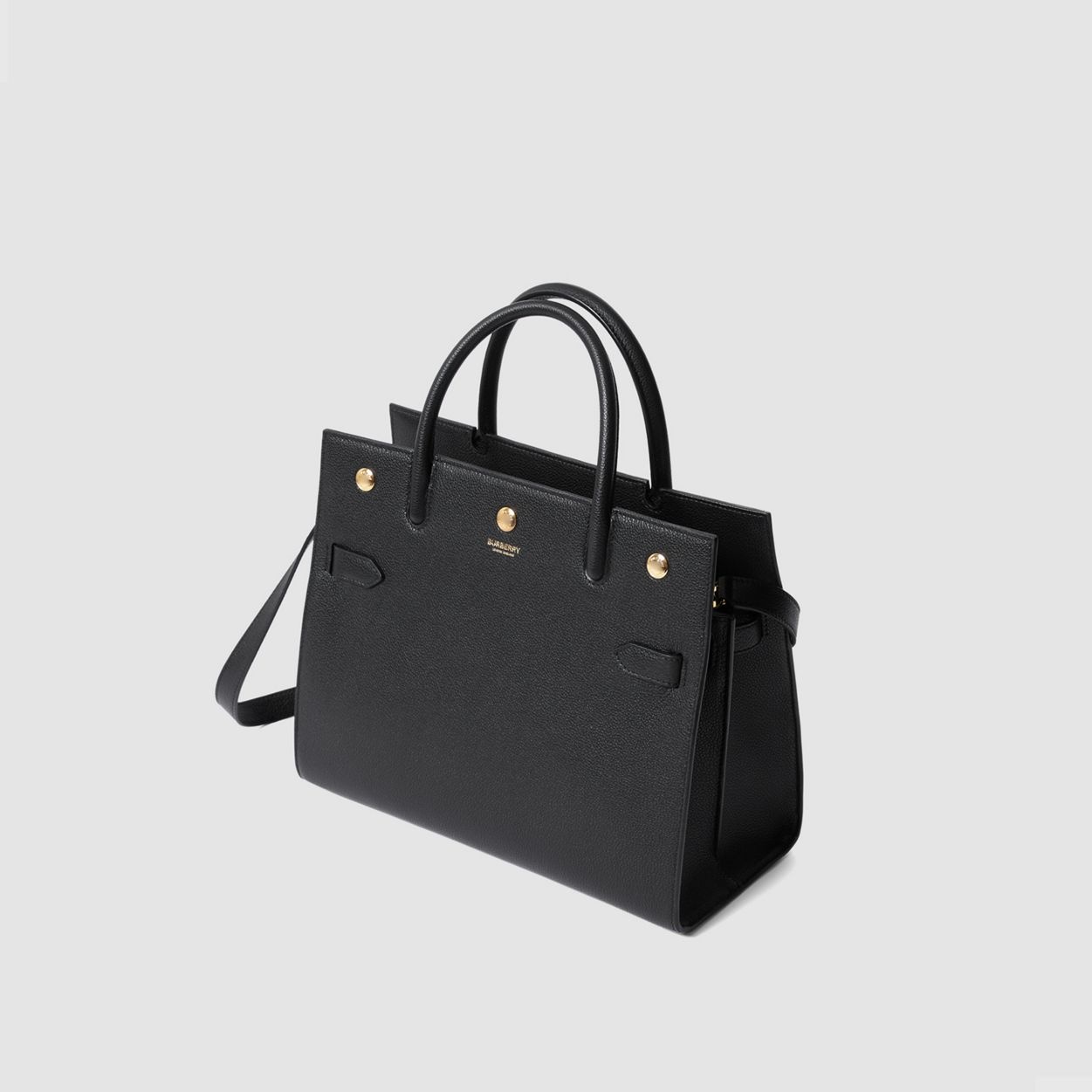 Small Leather Two-handle Title Bag - 4