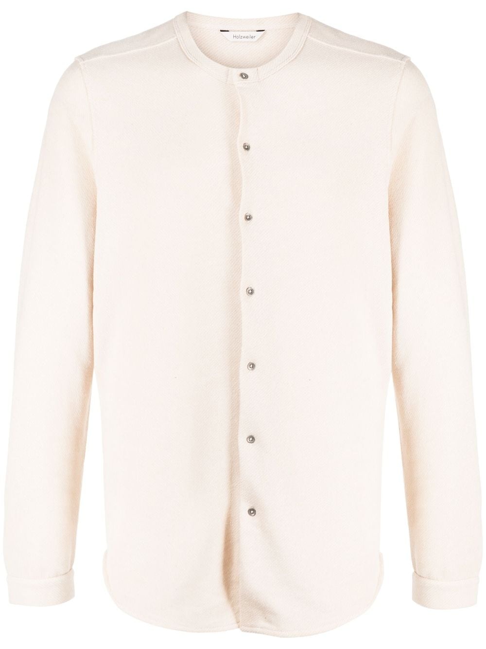 Henley-collar button-down shirt - 1