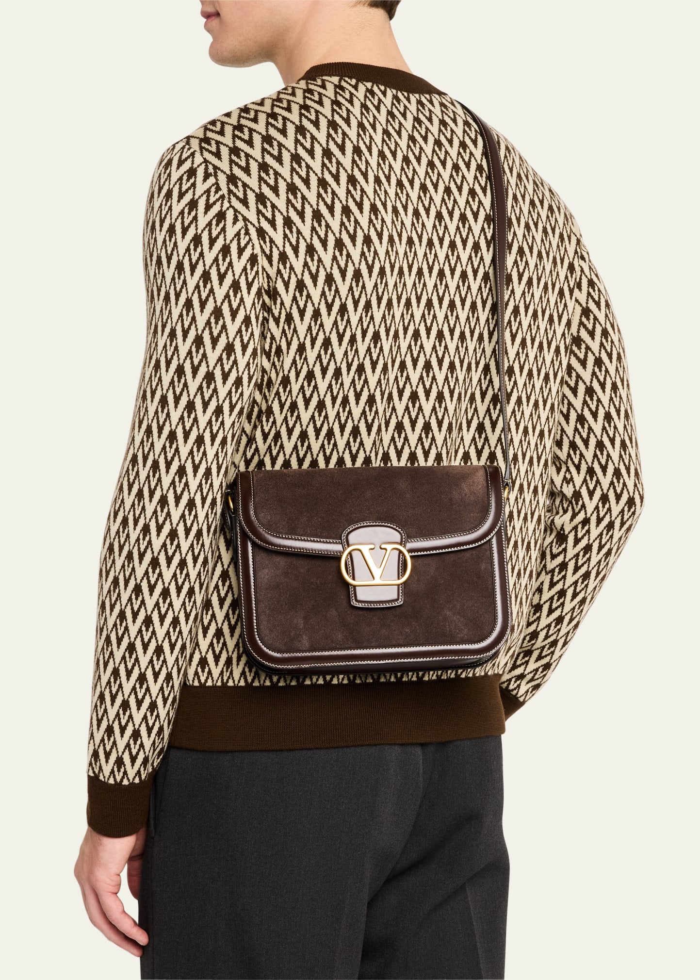 Men's 9to5 Suede and Leather Shoulder Bag - 2