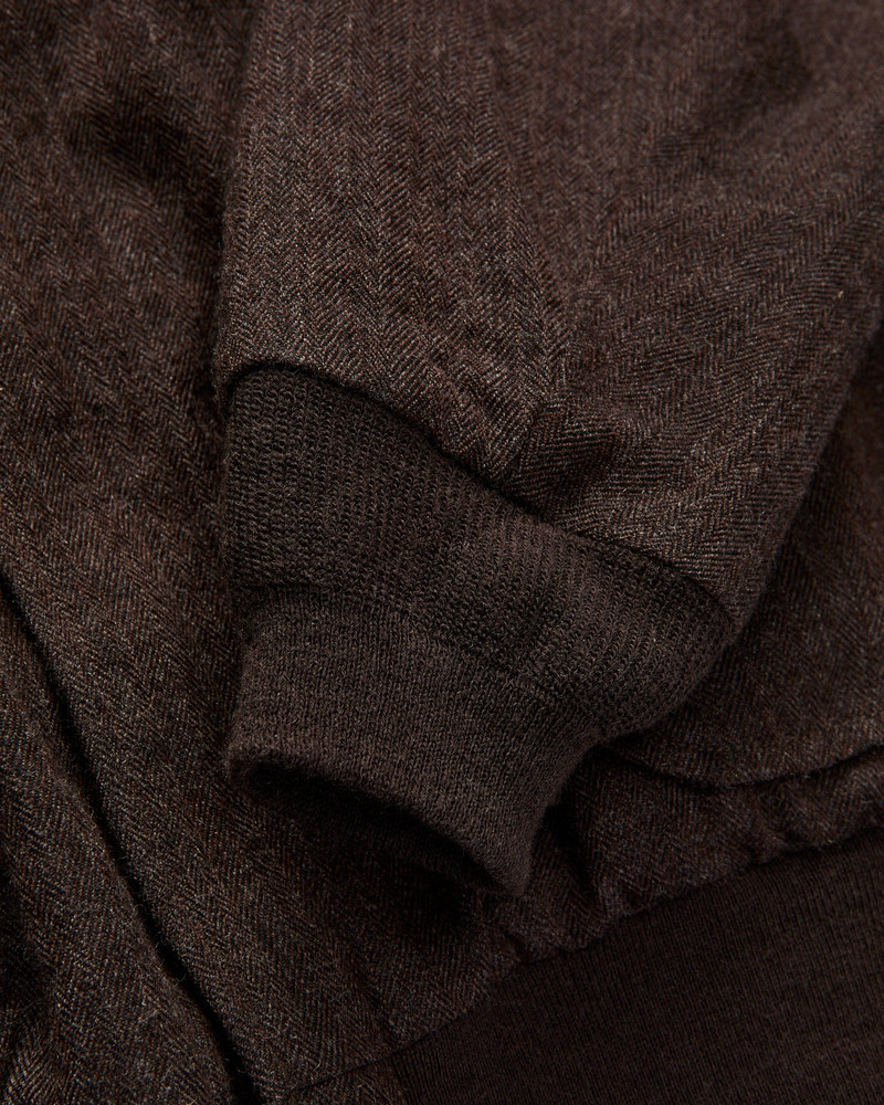 Wool Herringbone Flight Jacket in Top Brown 8