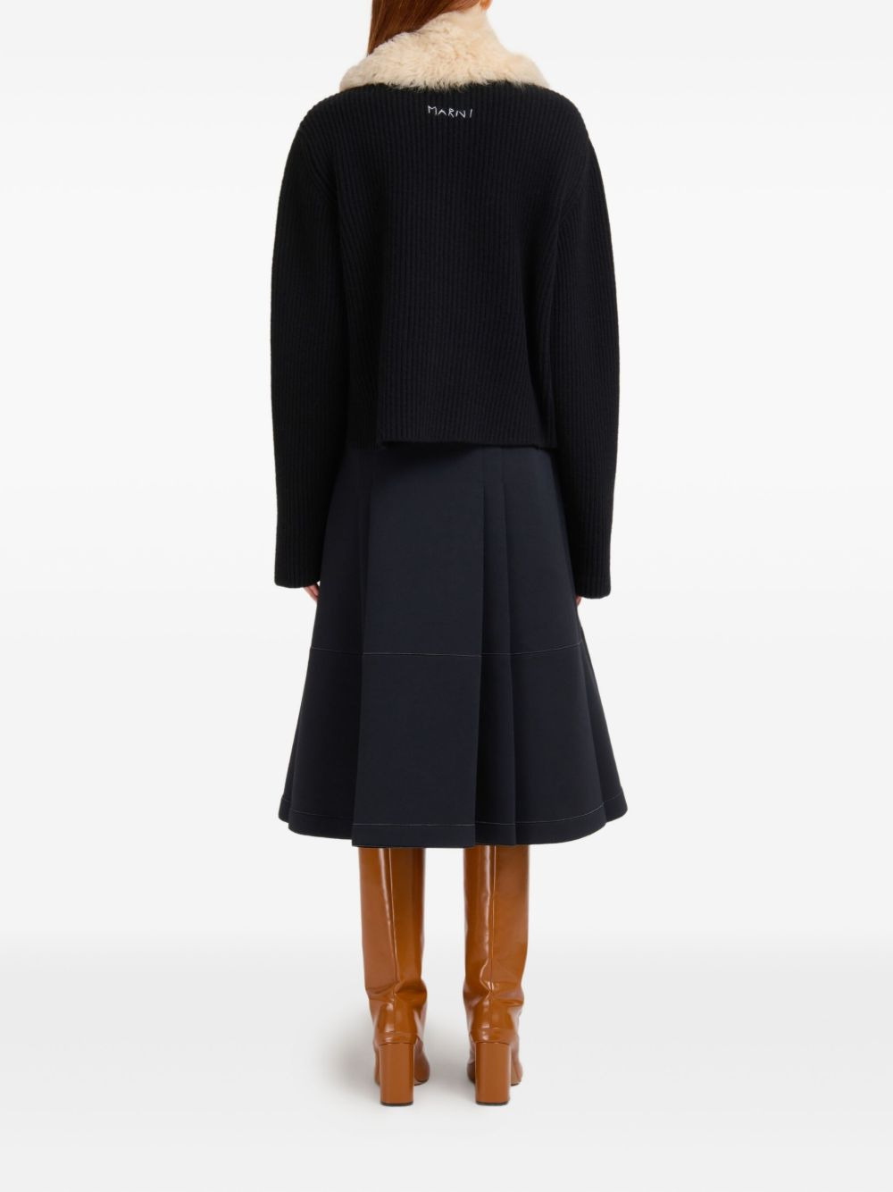 fur-collared zip jacket - 4