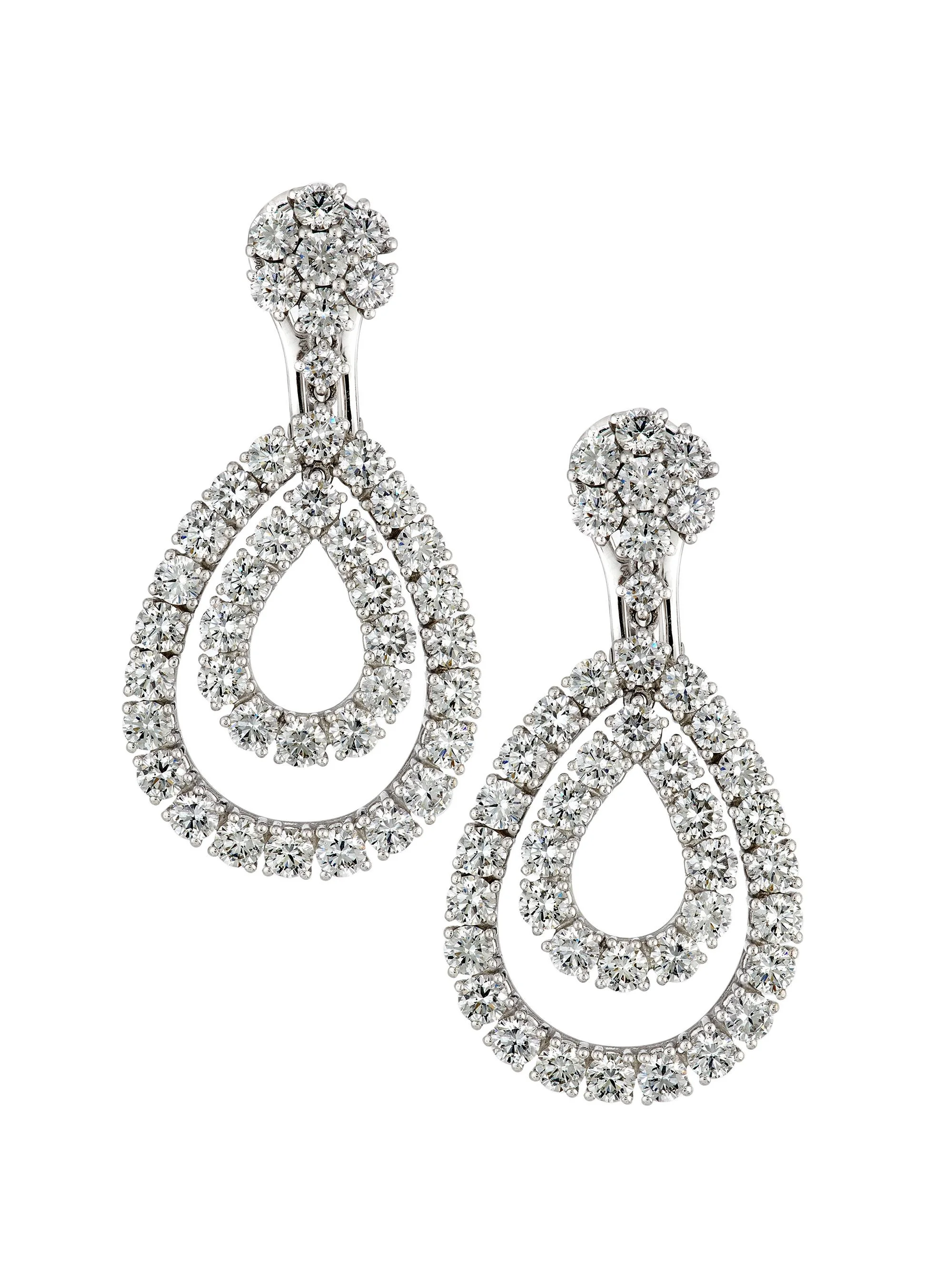 Women's L'Heure Du Diamant 18K White Gold & 6.75 TCW Diamond Teardrop Earrings - White Gold - 1