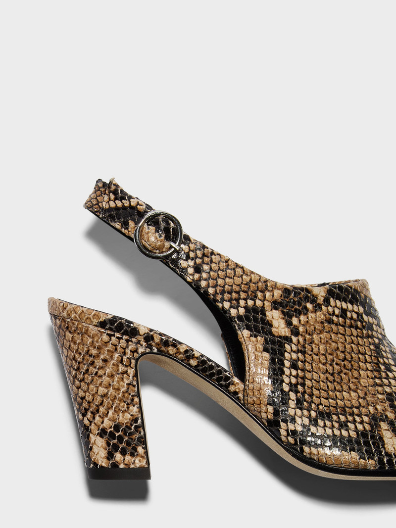 Maude Snake Print Mules 4