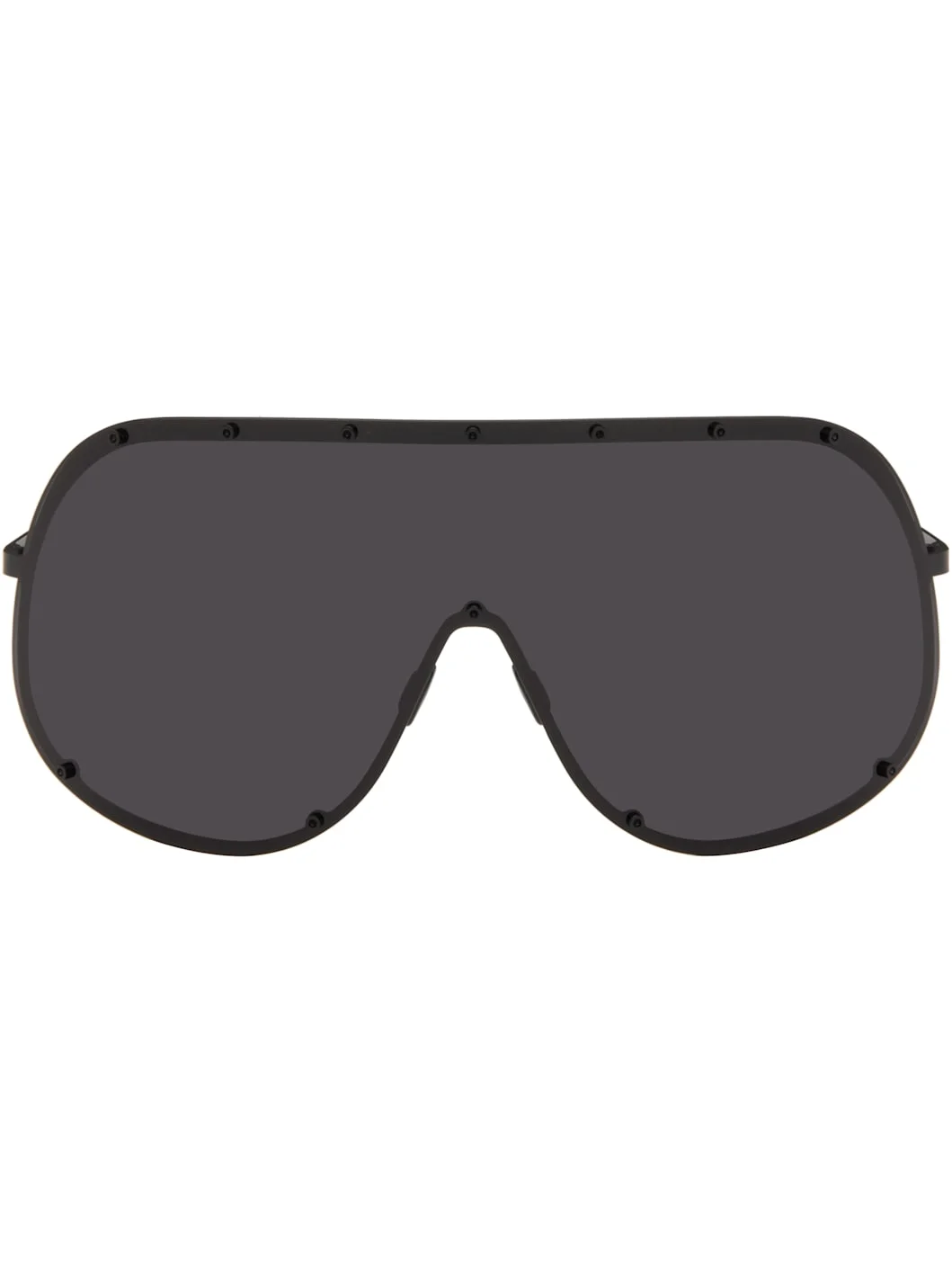 Black Temple Shield Sunglasses - 1