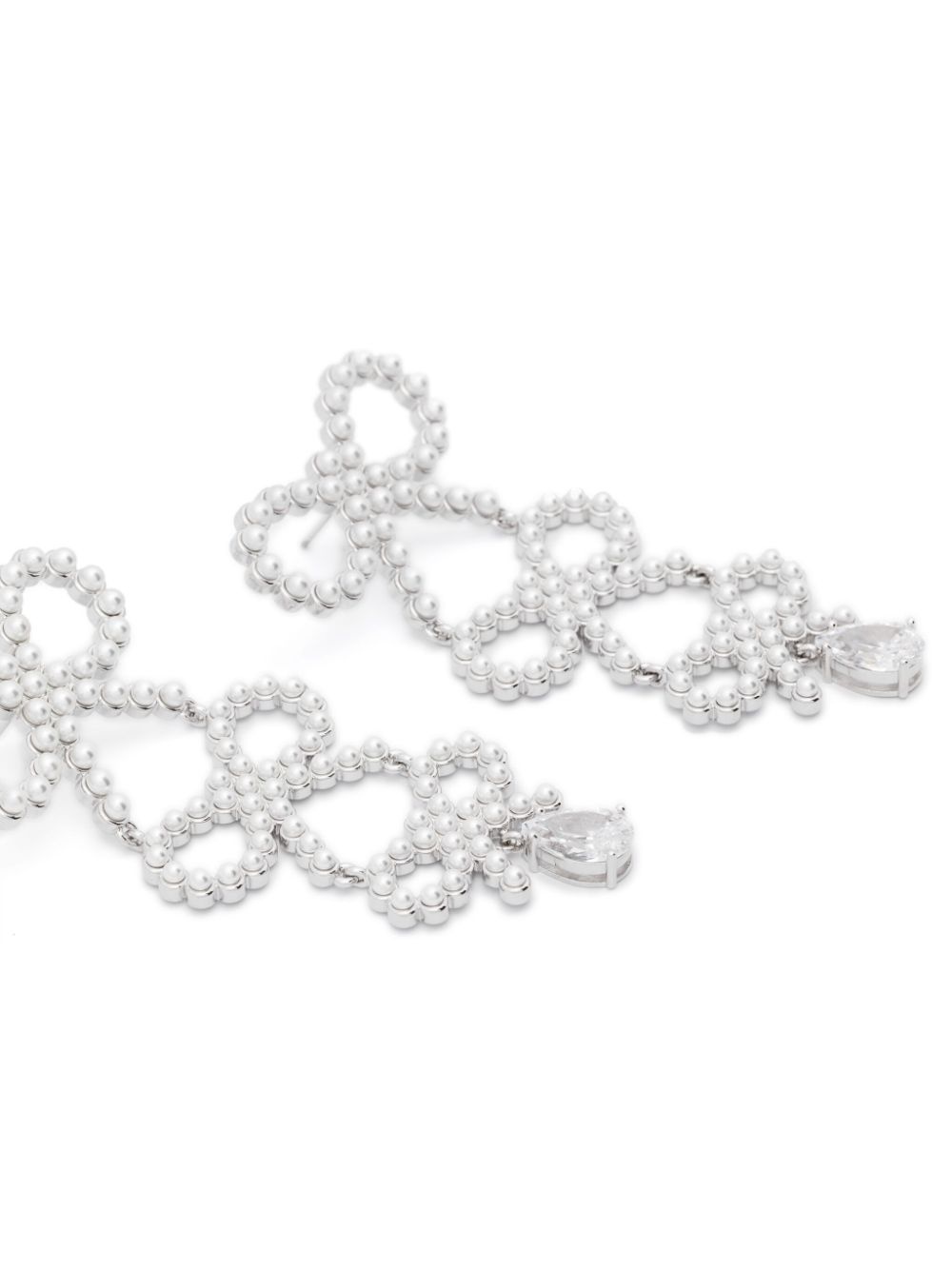 tiered pearl bow earrings - 3