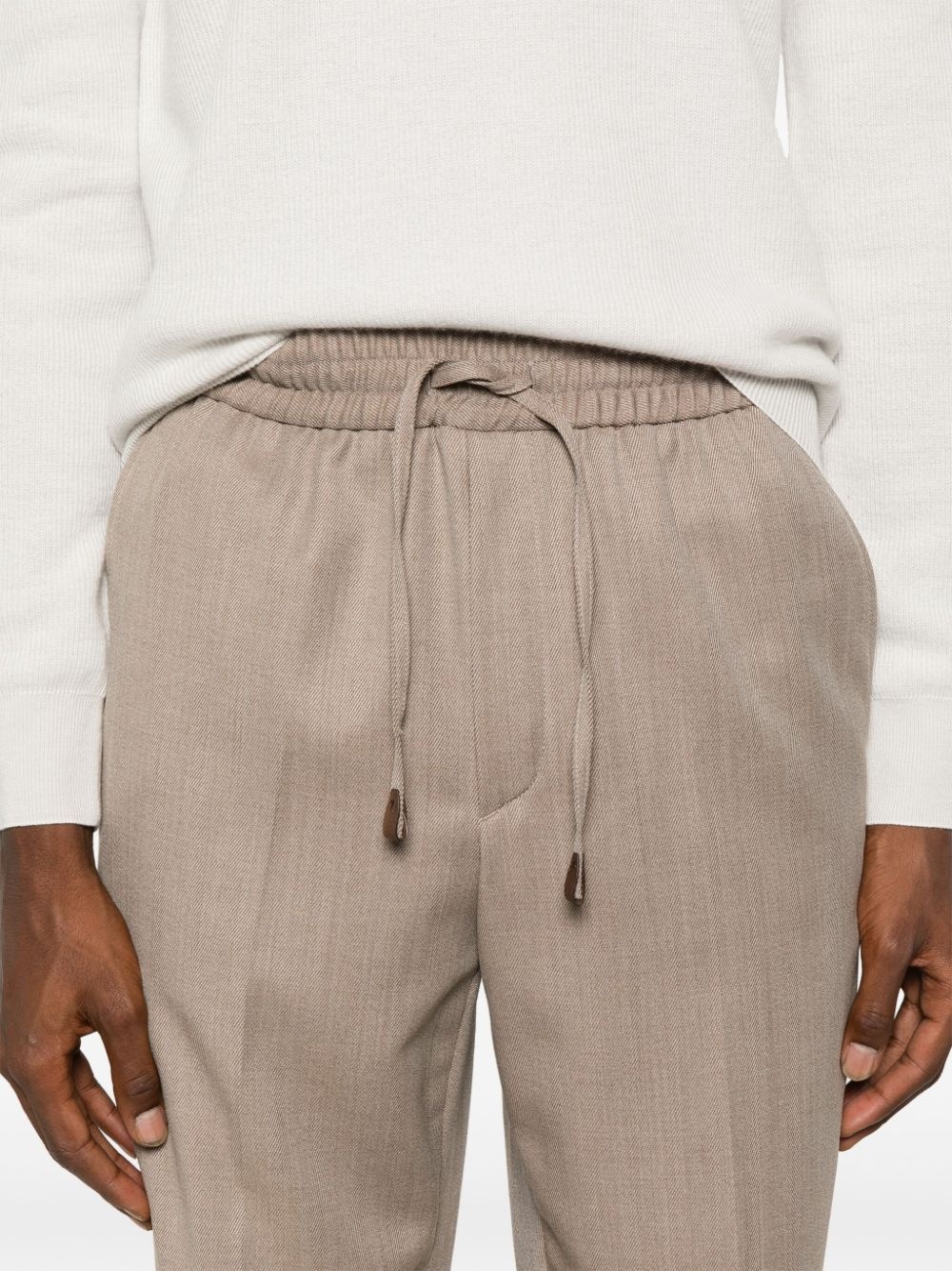 mélange-effect trousers - 7