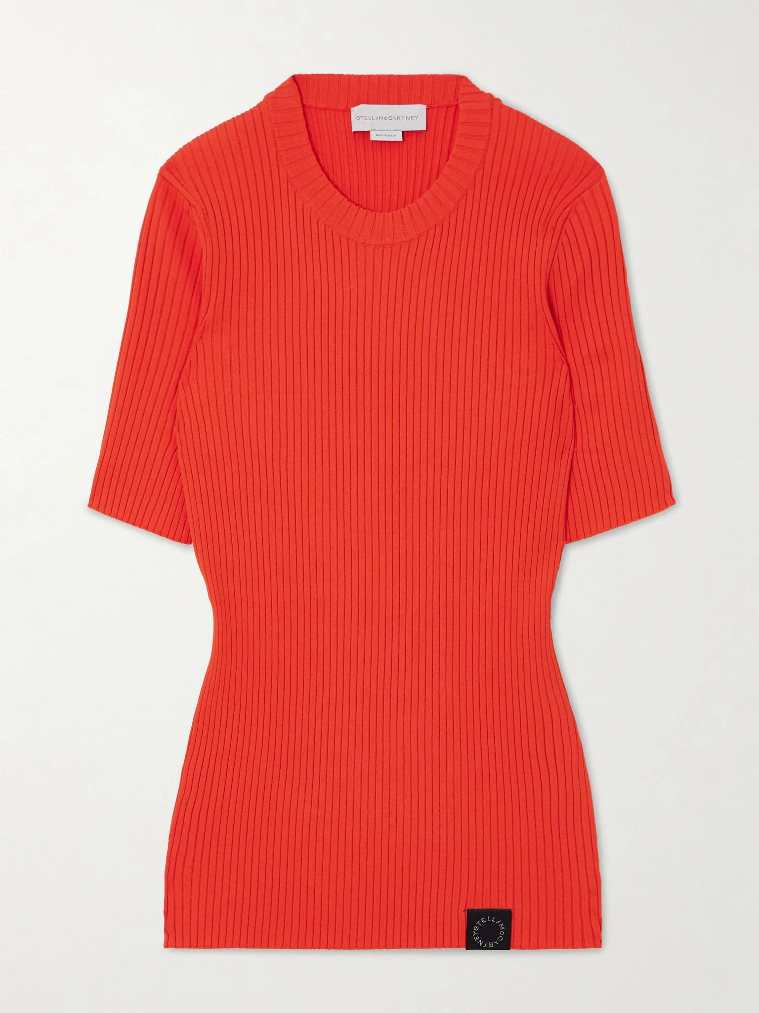 Ribbed-knit T-shirt Red - 1
