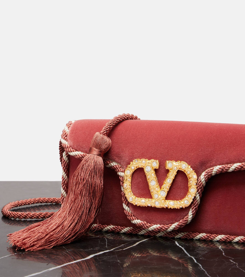 Locò Mini embellished velvet clutch 6