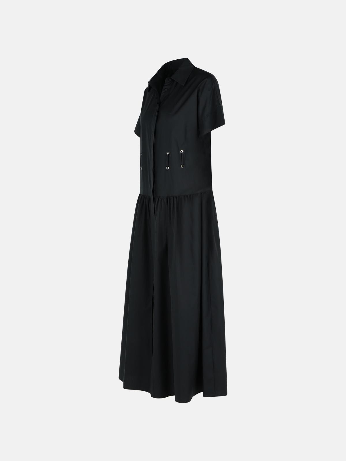'AGORAIO' BLACK COTTON DRESS - 2