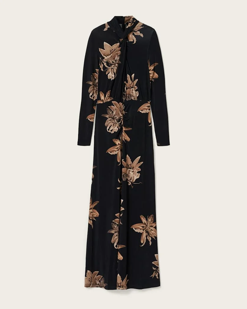 MINA FLORAL A-LINE MAXI DRESS - 1