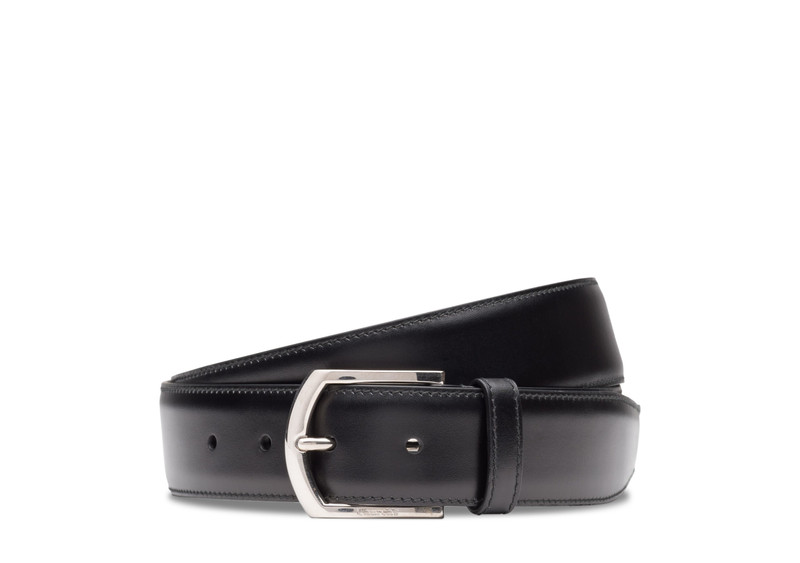 Classic buckle belt Calf Leather Black - 1