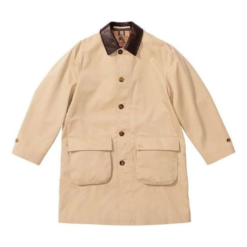 Supreme x Burberry Leather Collar Trench 'Beige Brown' SUP-SS22-158 - 1