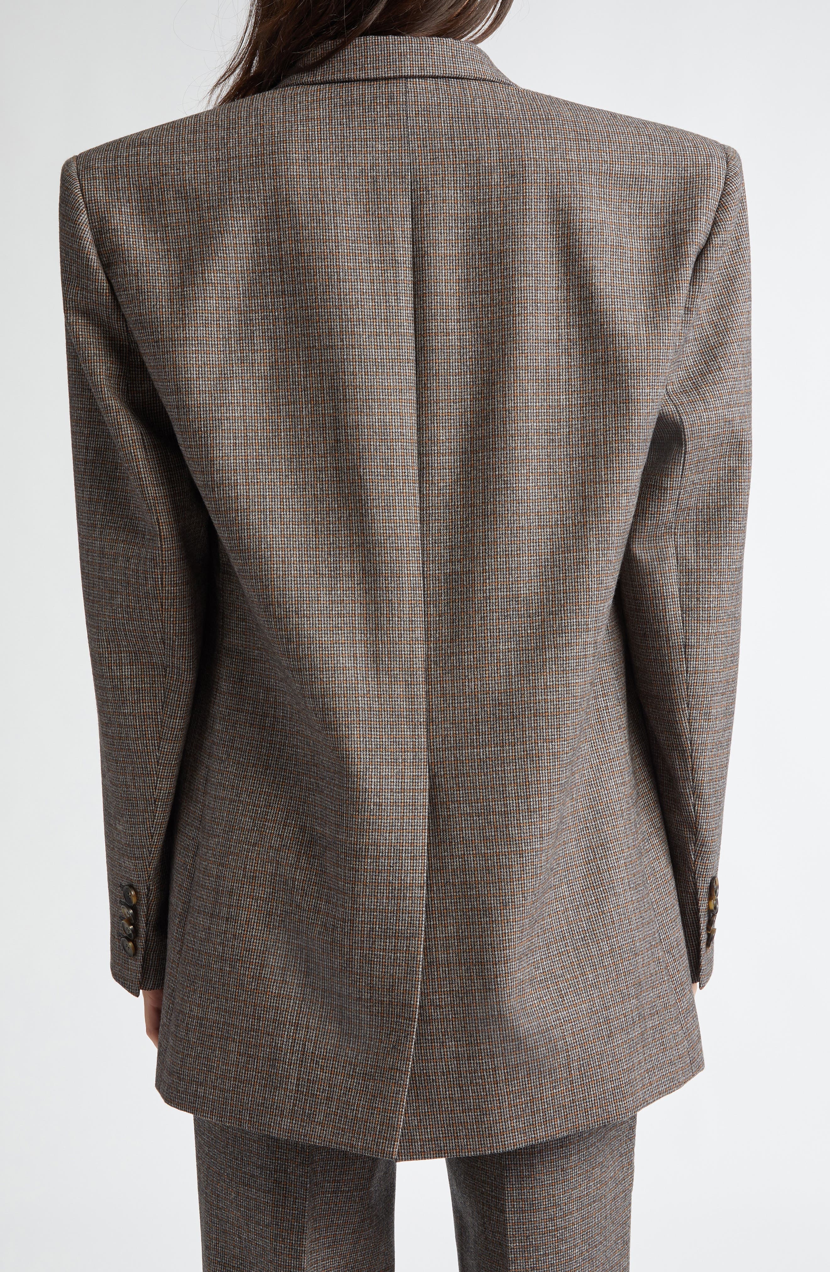 Stella McCartney Microhoundstooth Check Oversize Wool Blazer in 2425 - 3