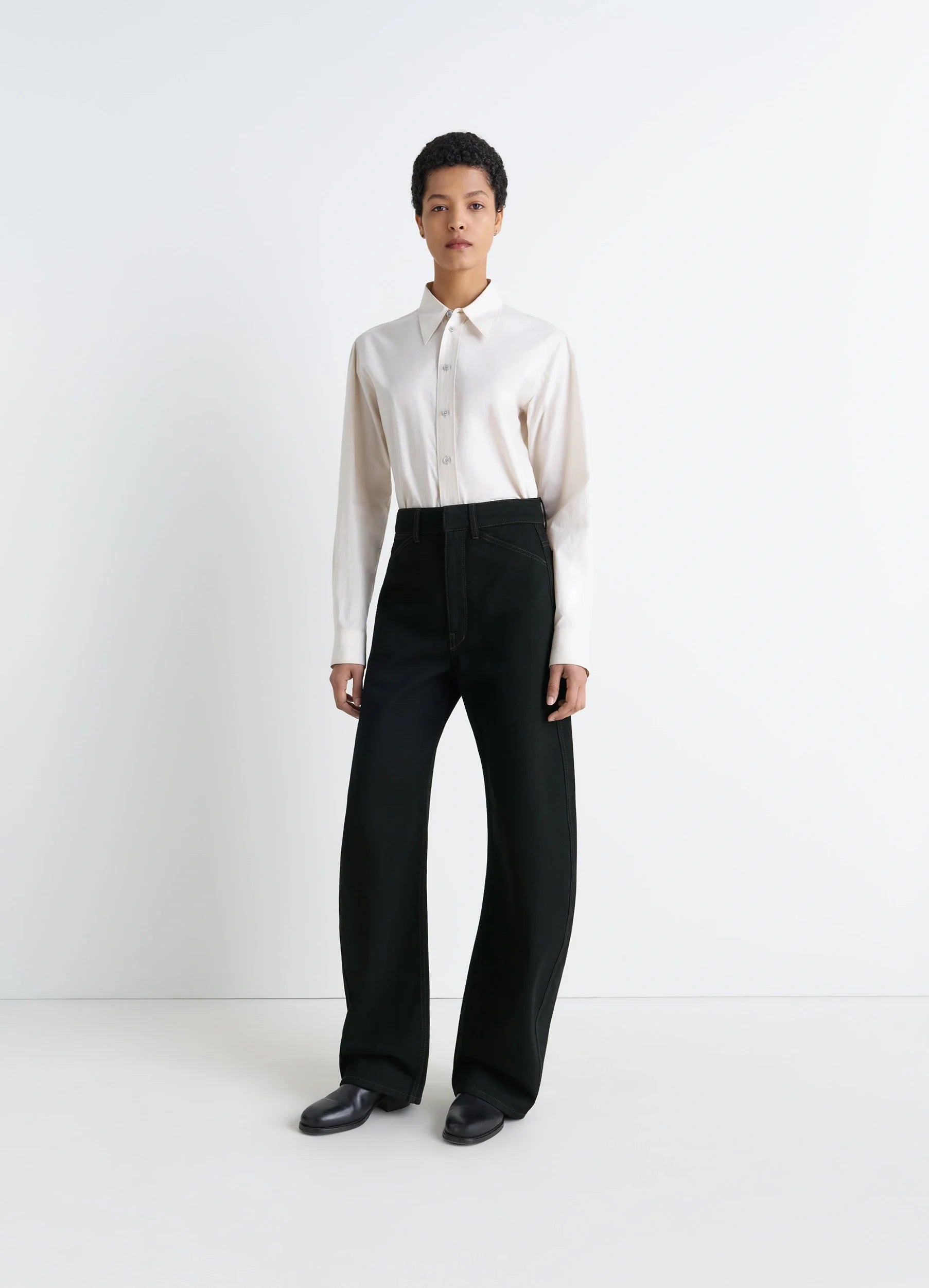 HIGH WAISTED CURVED PANTS - 3