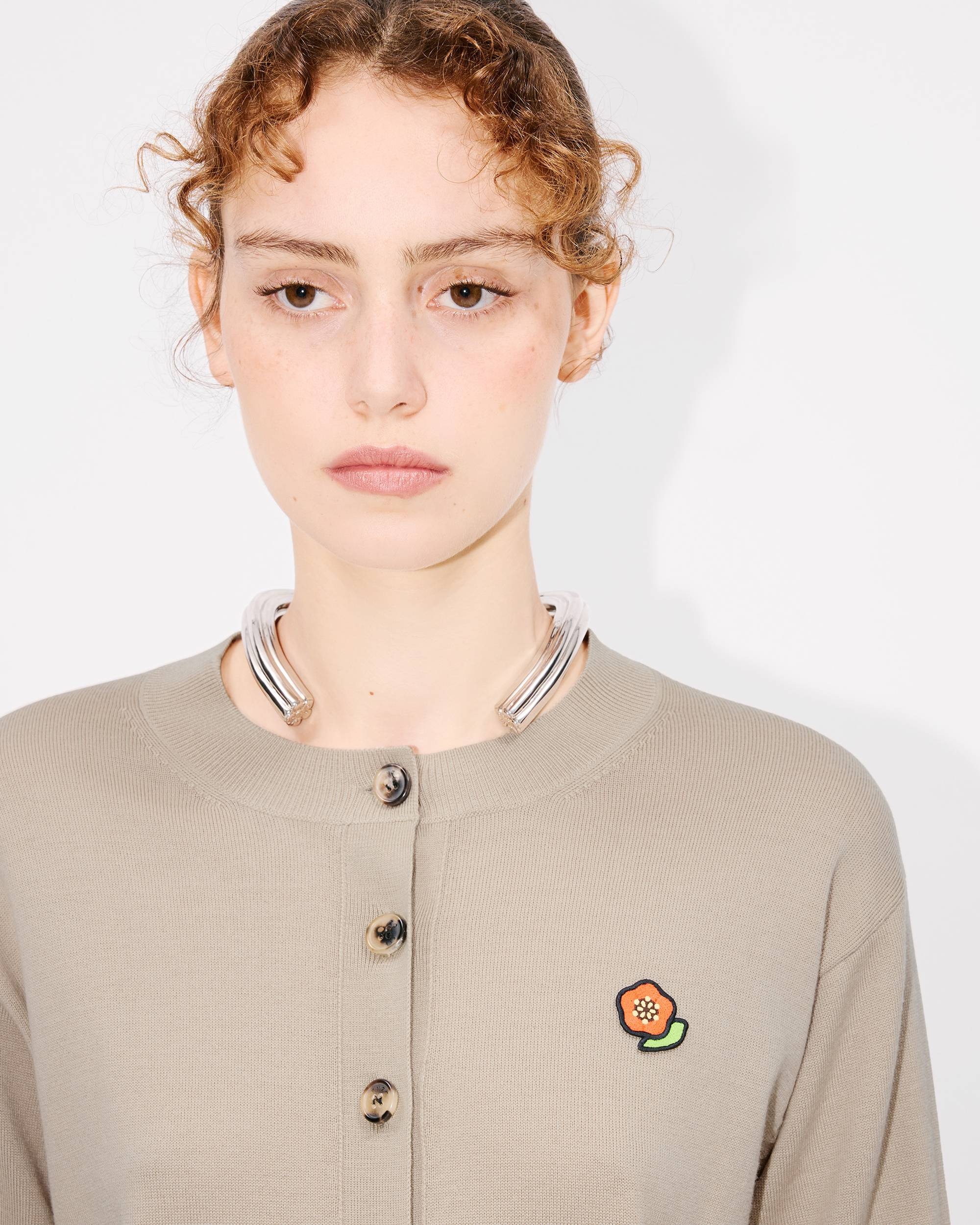 'KENZO Pop' embroidered crewneck cardigan in merino wool - 6
