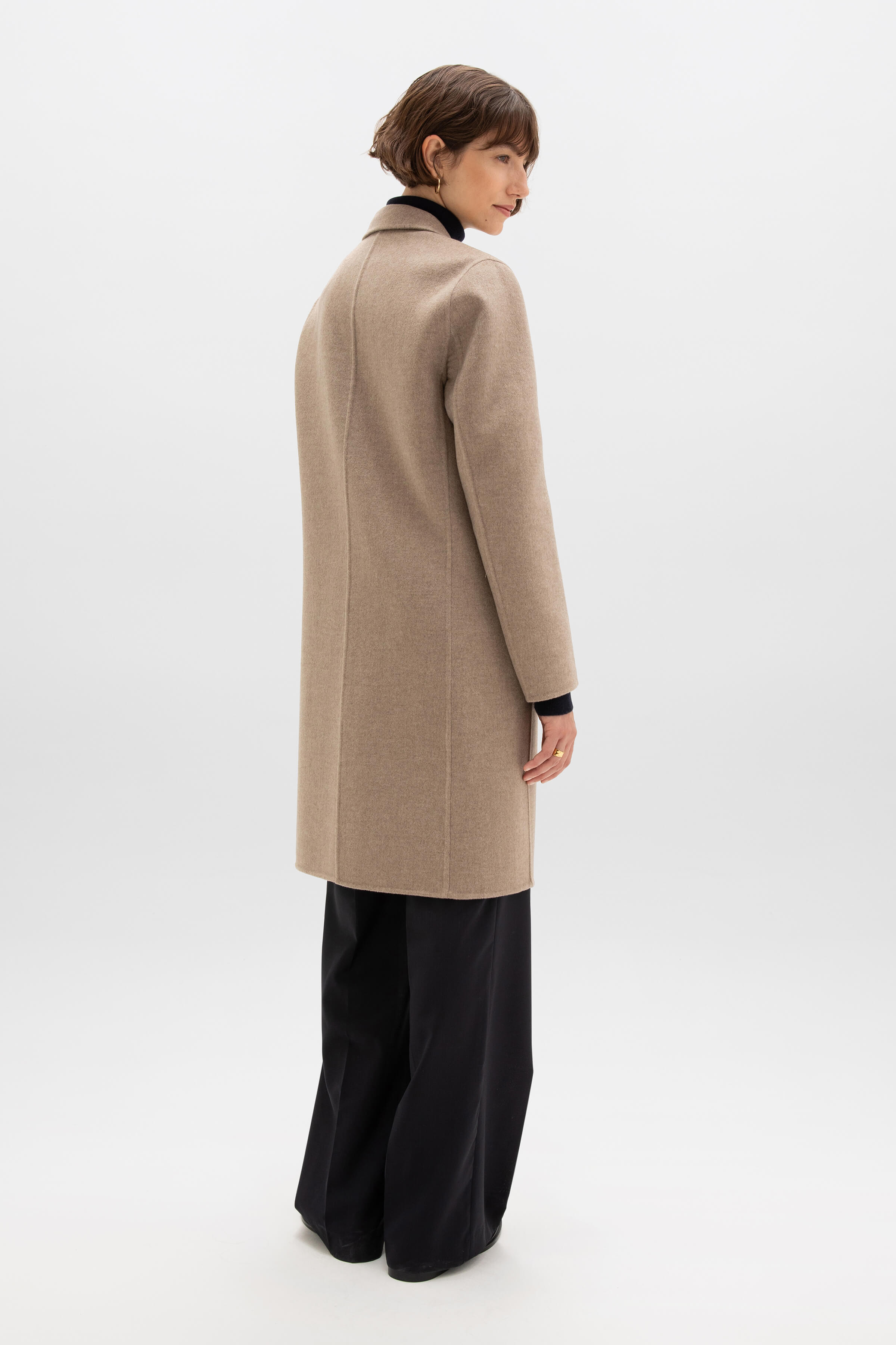 Classic Brown Cashmere Coat - 2