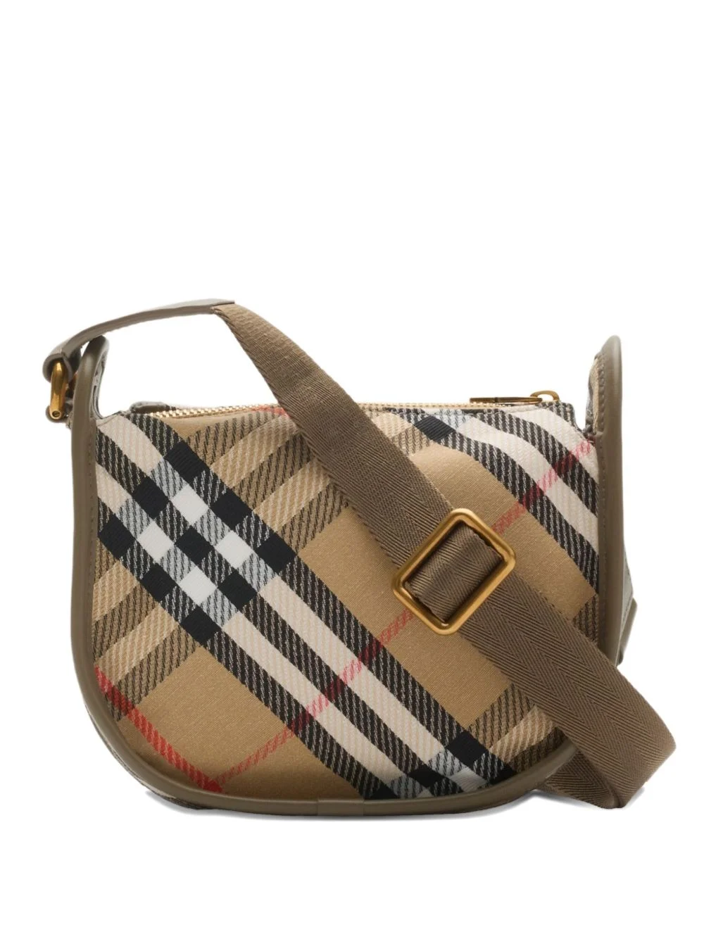 B buckle check mini cross body bag - 1