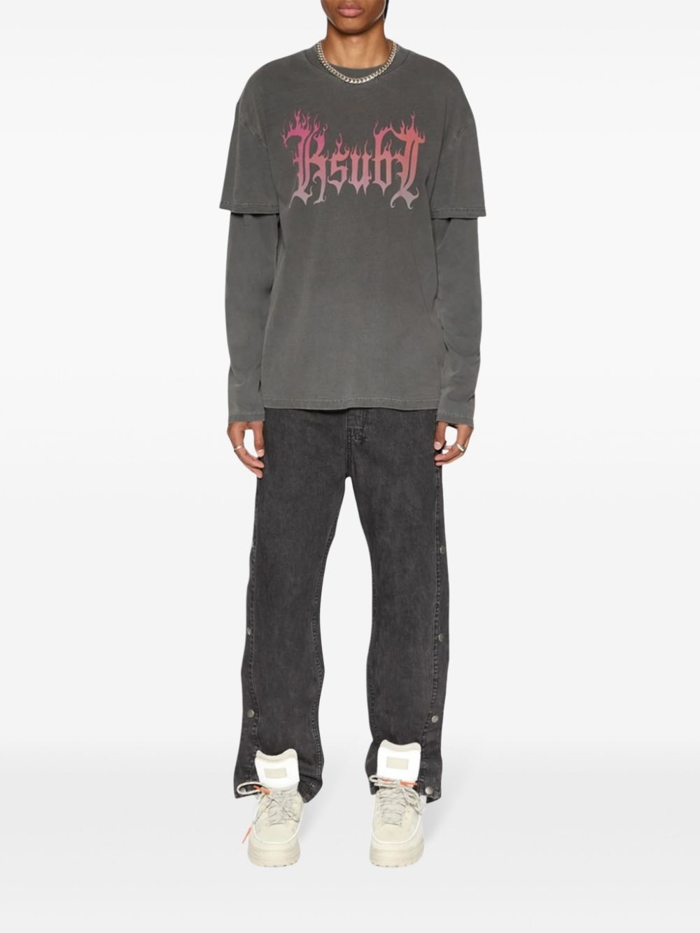 Fuego layered T-shirt - 2