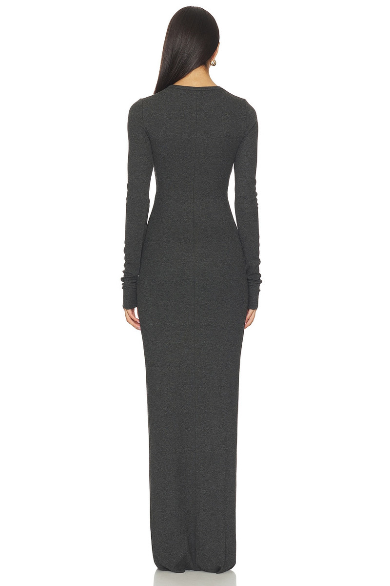 ÉTERNE Long Sleeve Crewneck Butter Rib Maxi Dress outlook