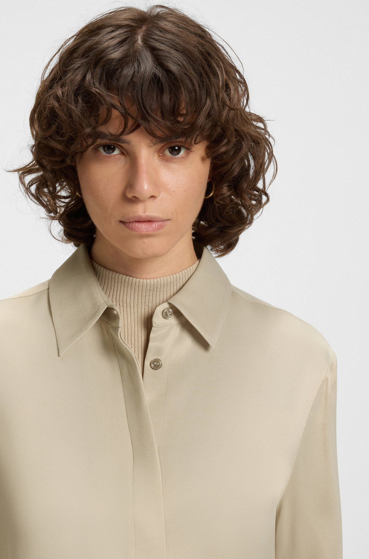REGULAR-FIT BLOUSE IN SATIN - 4