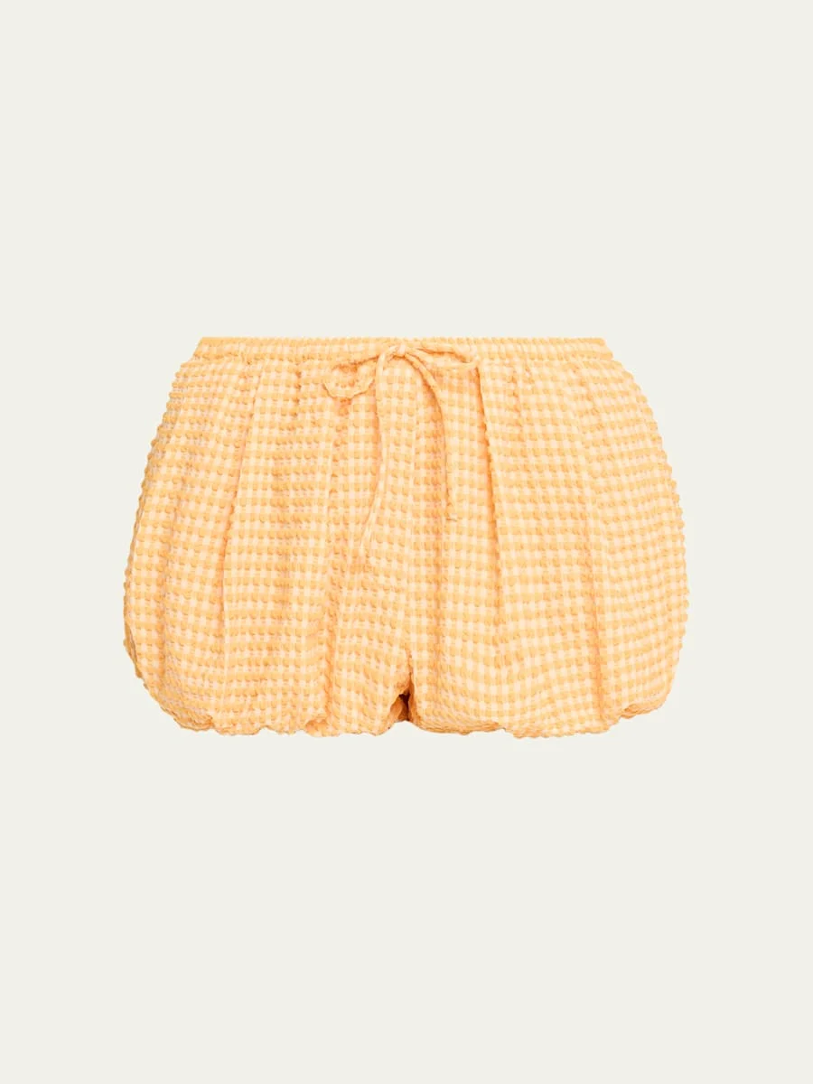 Addie Textured Gingham Bubble Shorts - 1