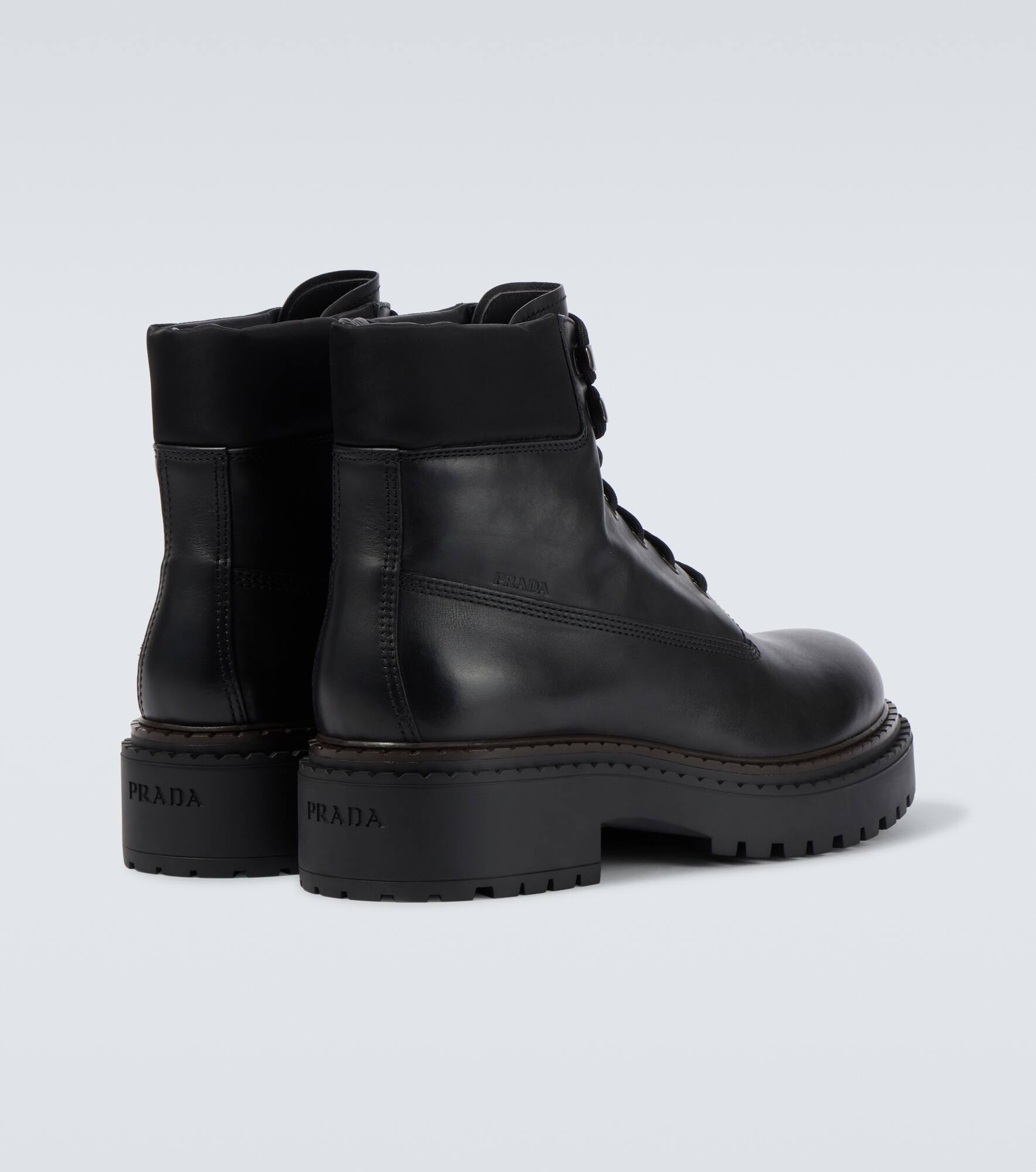 Leather and Re-Nylon ankle boots - 6