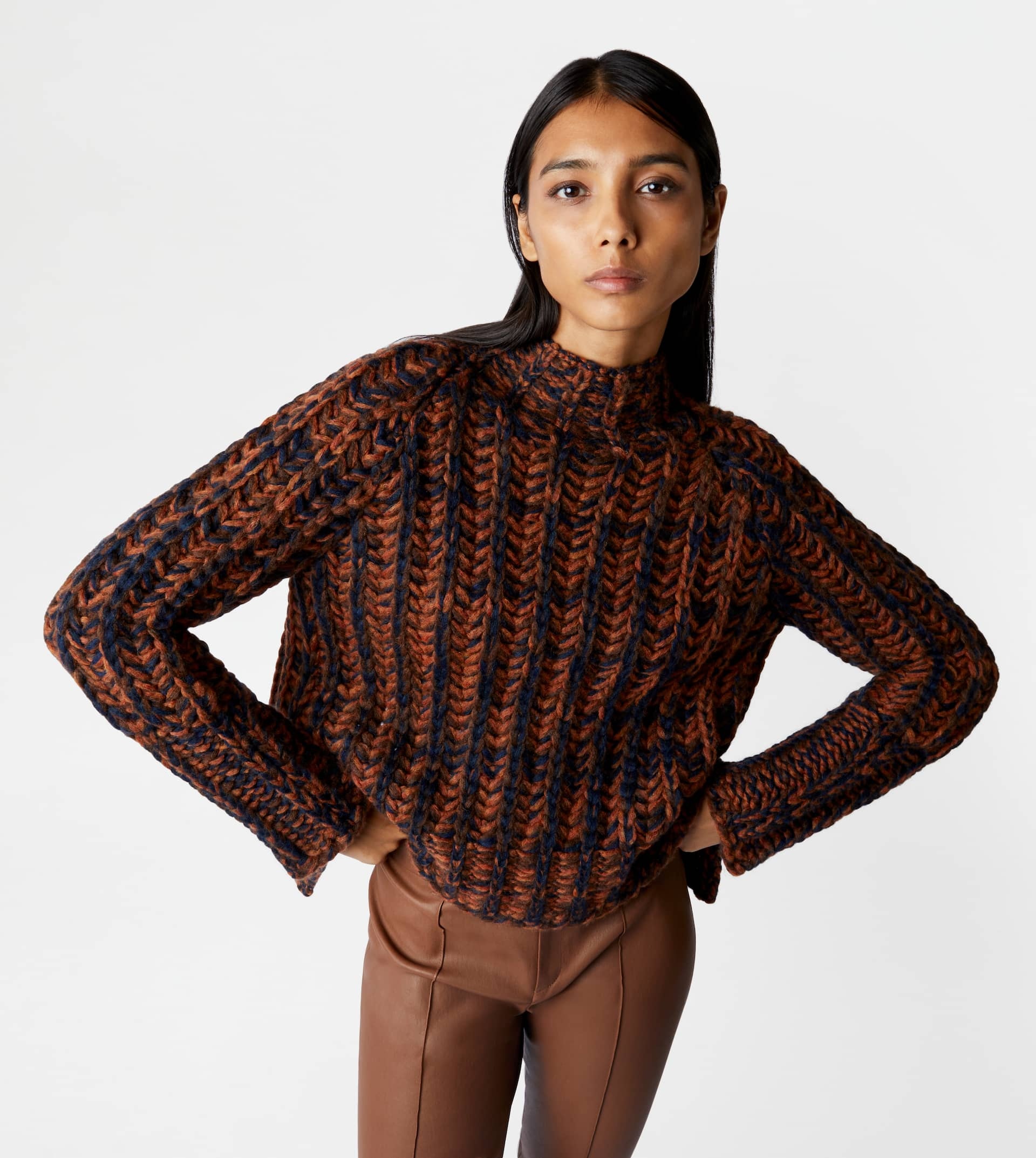 JUMPER MOULINÉ - ORANGE, BLUE, BROWN - 7