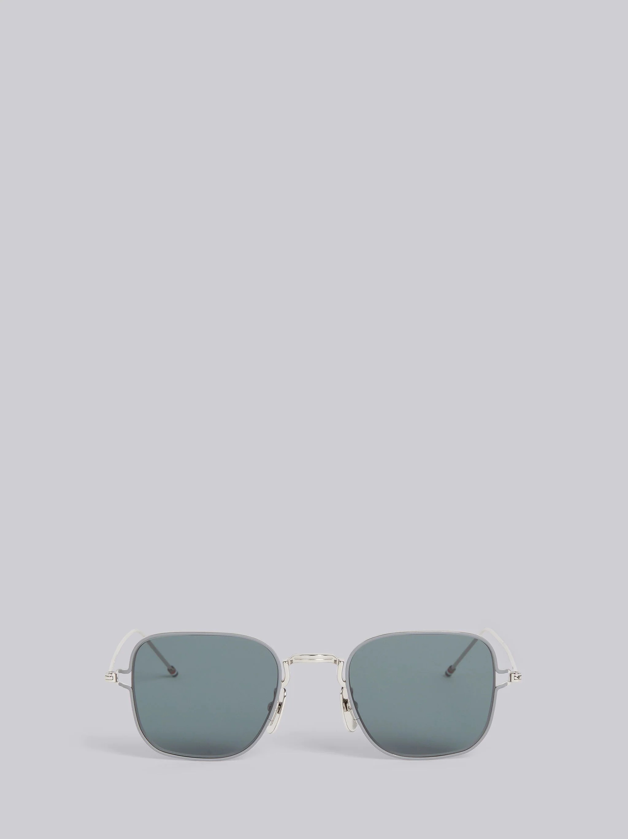 TB116 - Silver Thin Squared Sunglasses - 1