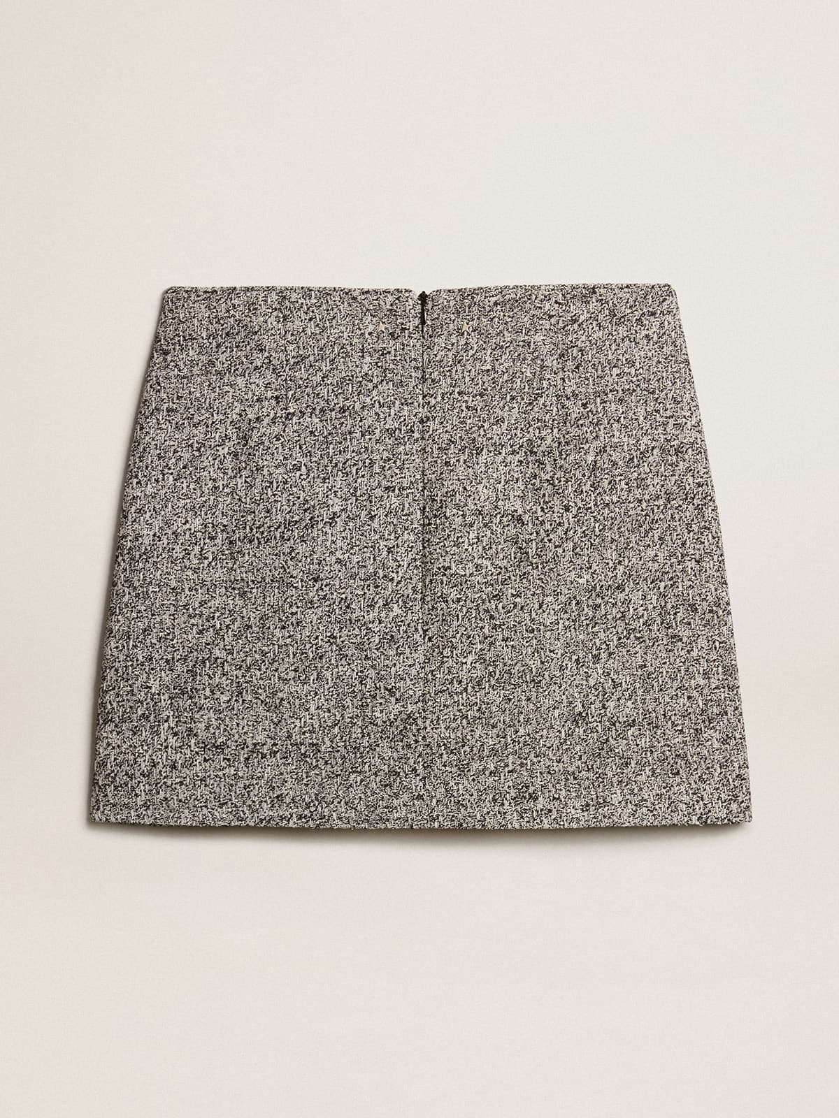 Miniskirt in black and white bouclé cotton - 5