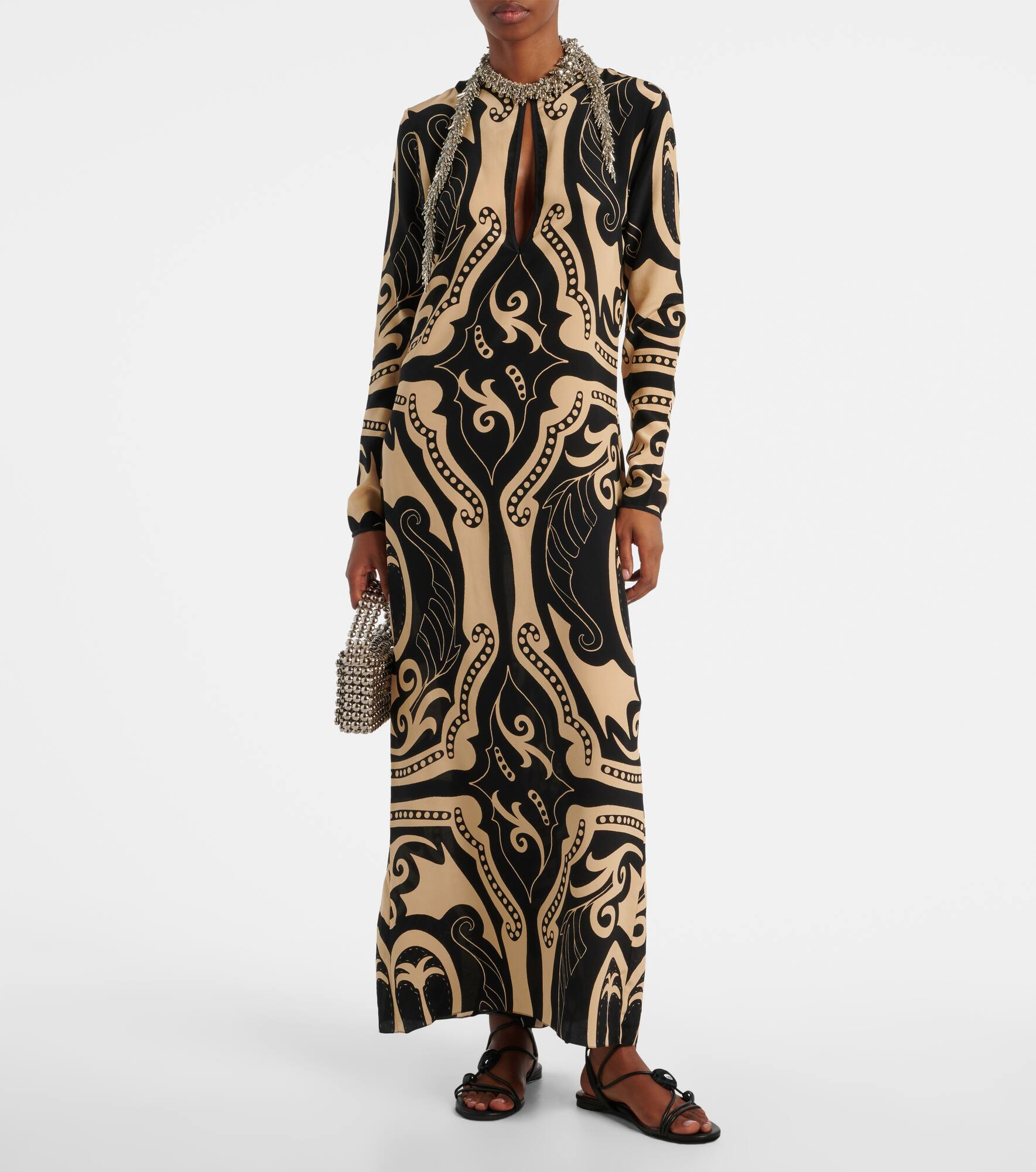 Printed silk maxi dress - 2