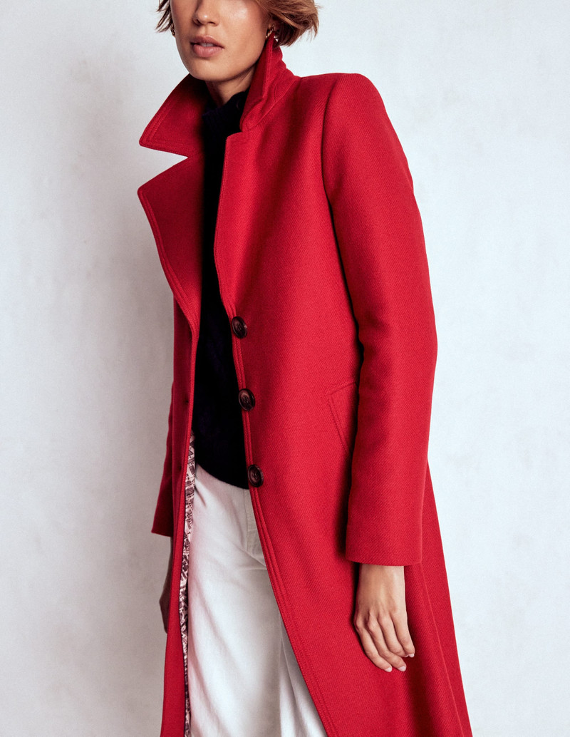 Newport Wool Coat-Cranberry Red 6