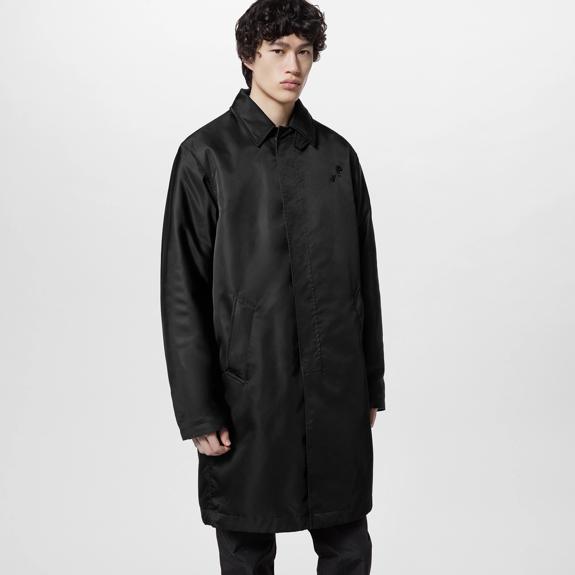 Nylon Hooded Raincoat - 5