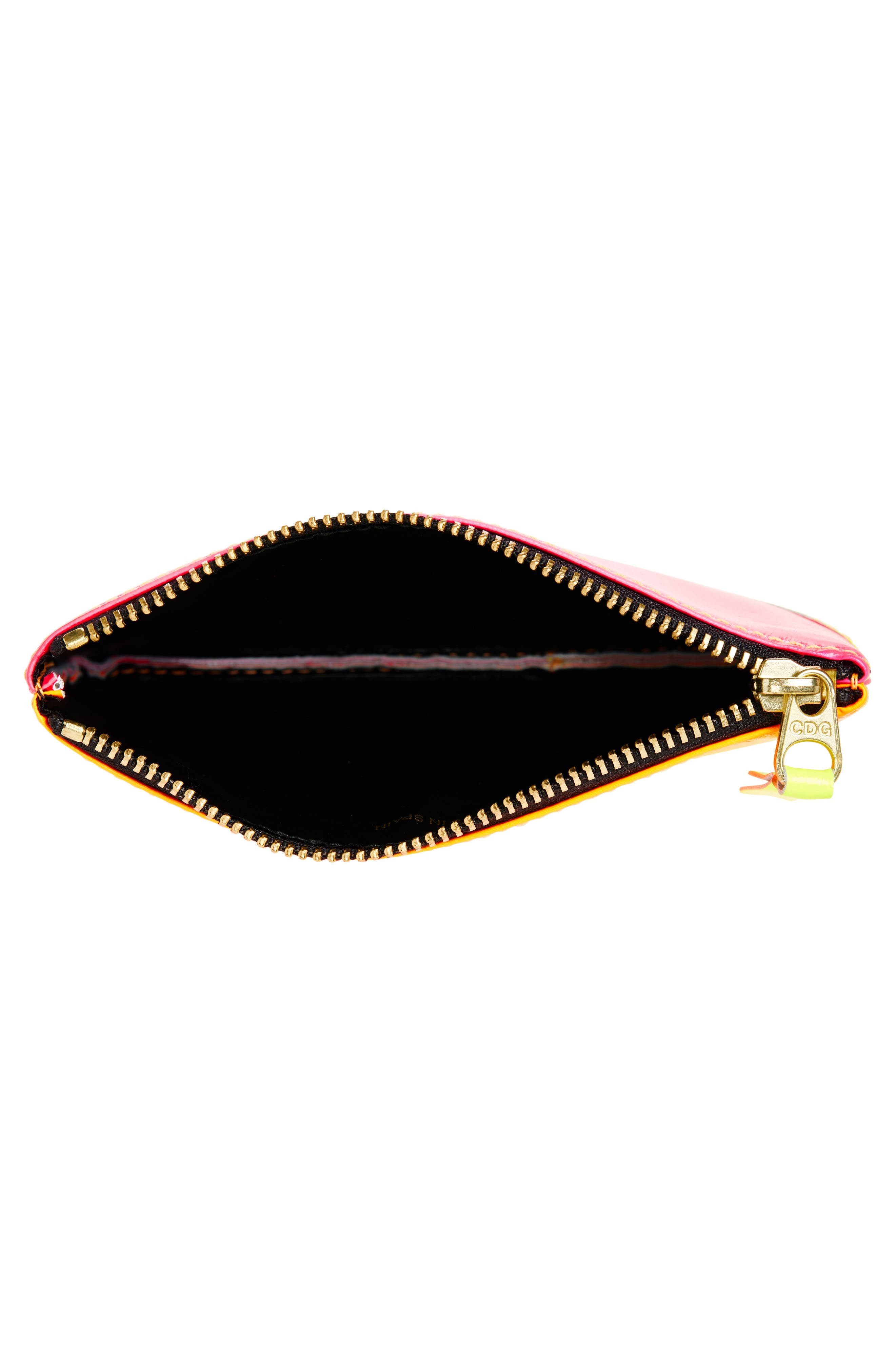 Comme des Garçons Super Fluo Leather Line Zip Pouch in Light Orange/Pink at Nordstrom - 2