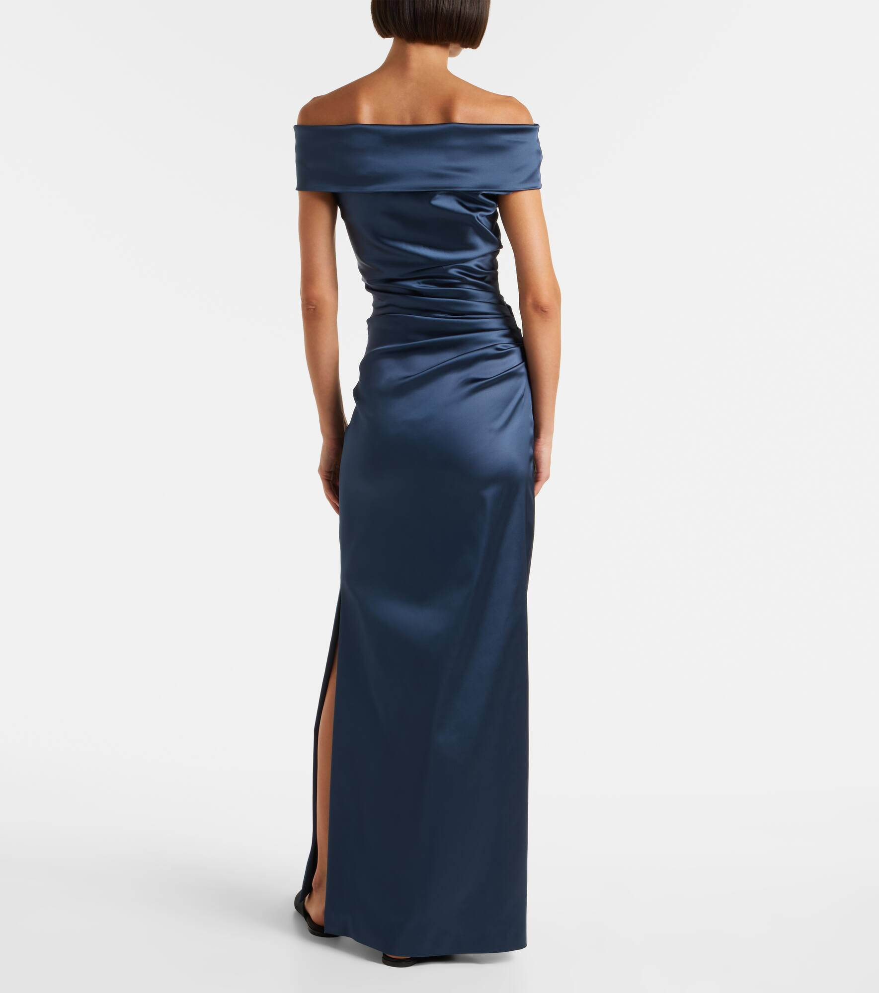 Opaco gathered satin gown - 3