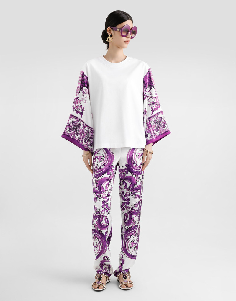 Dolce & Gabbana T-shirt with silk foulard sleeves outlook