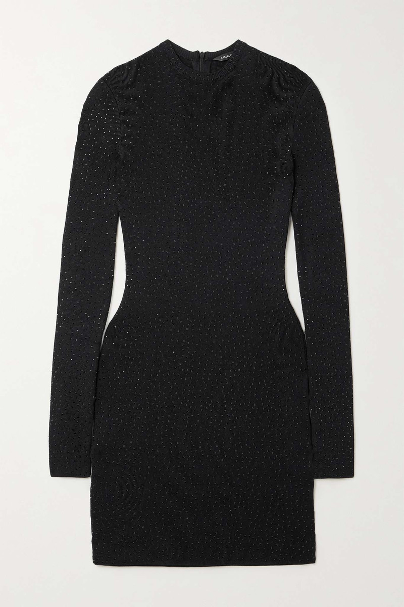 Crystal-embellished stretch-knit mini dress 1